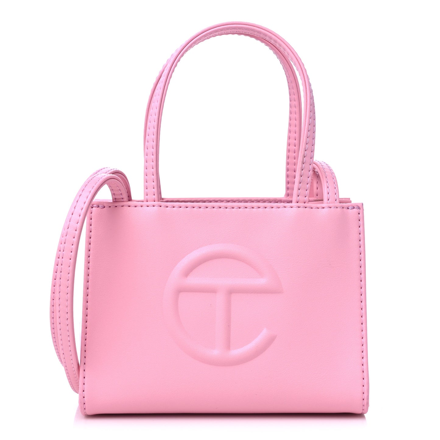 Vegan Leather Small Shopping Bag Bubblegum