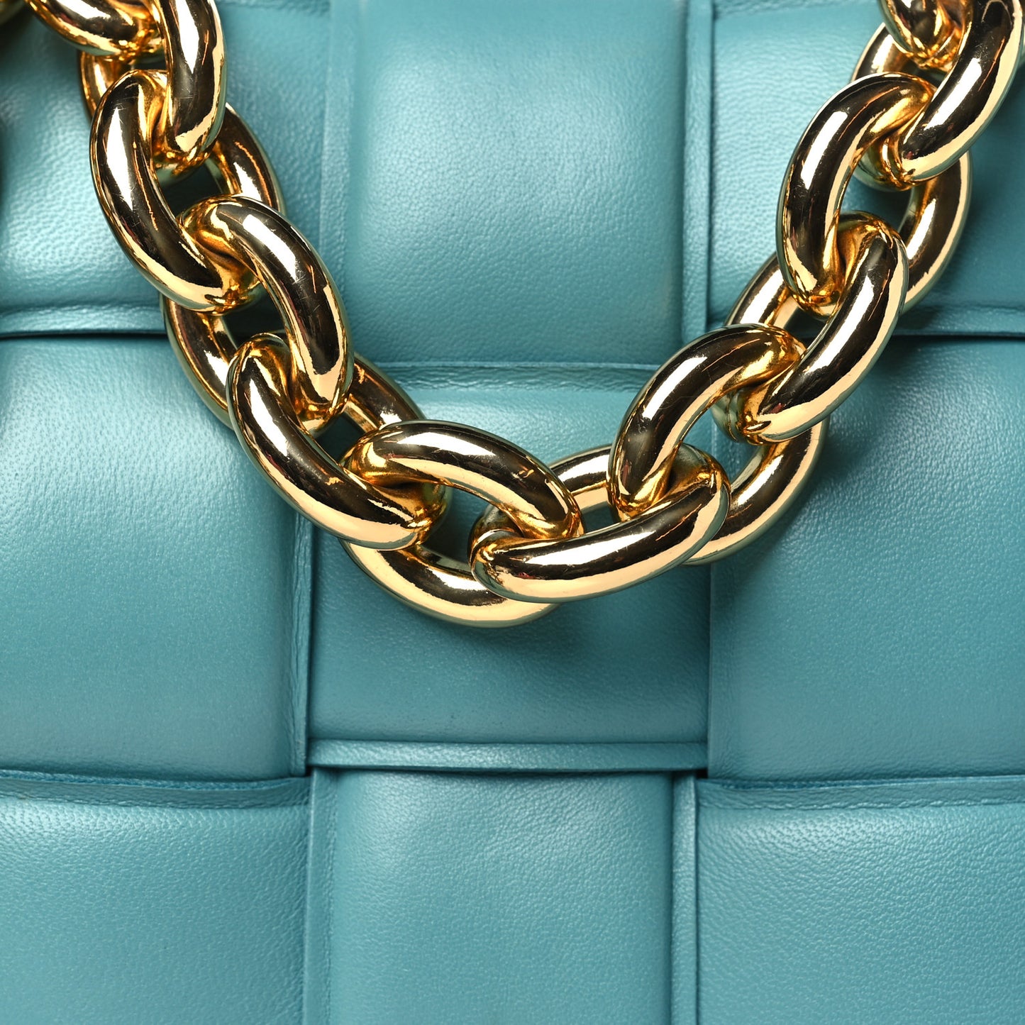 Lambskin Maxi Intreccio Padded Chain Cassette Crossbody Bag Linoleum