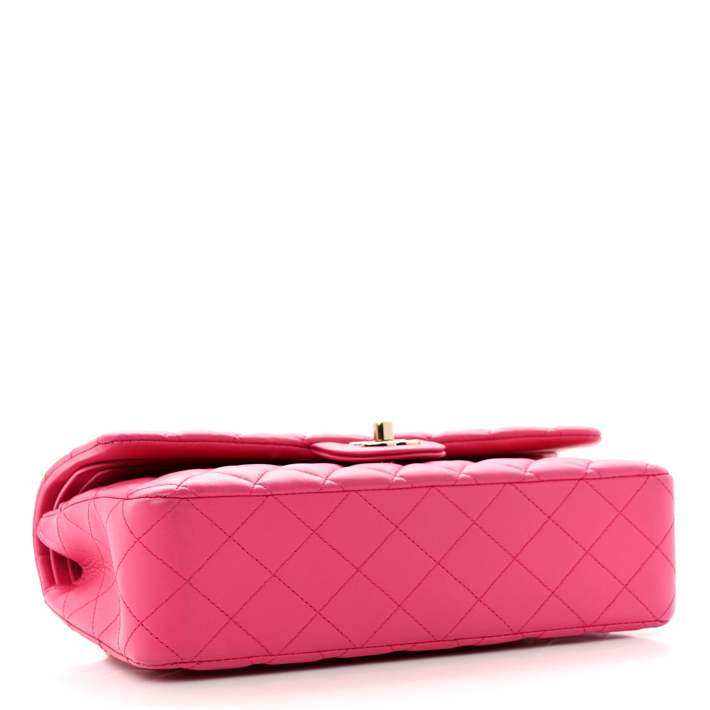 Lambskin Quilted Medium Double Flap Pink