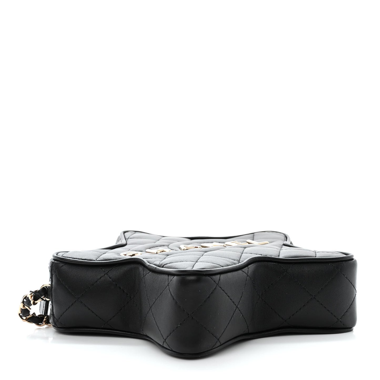 Lambskin Quilted Walk of Fame Star Bag Black