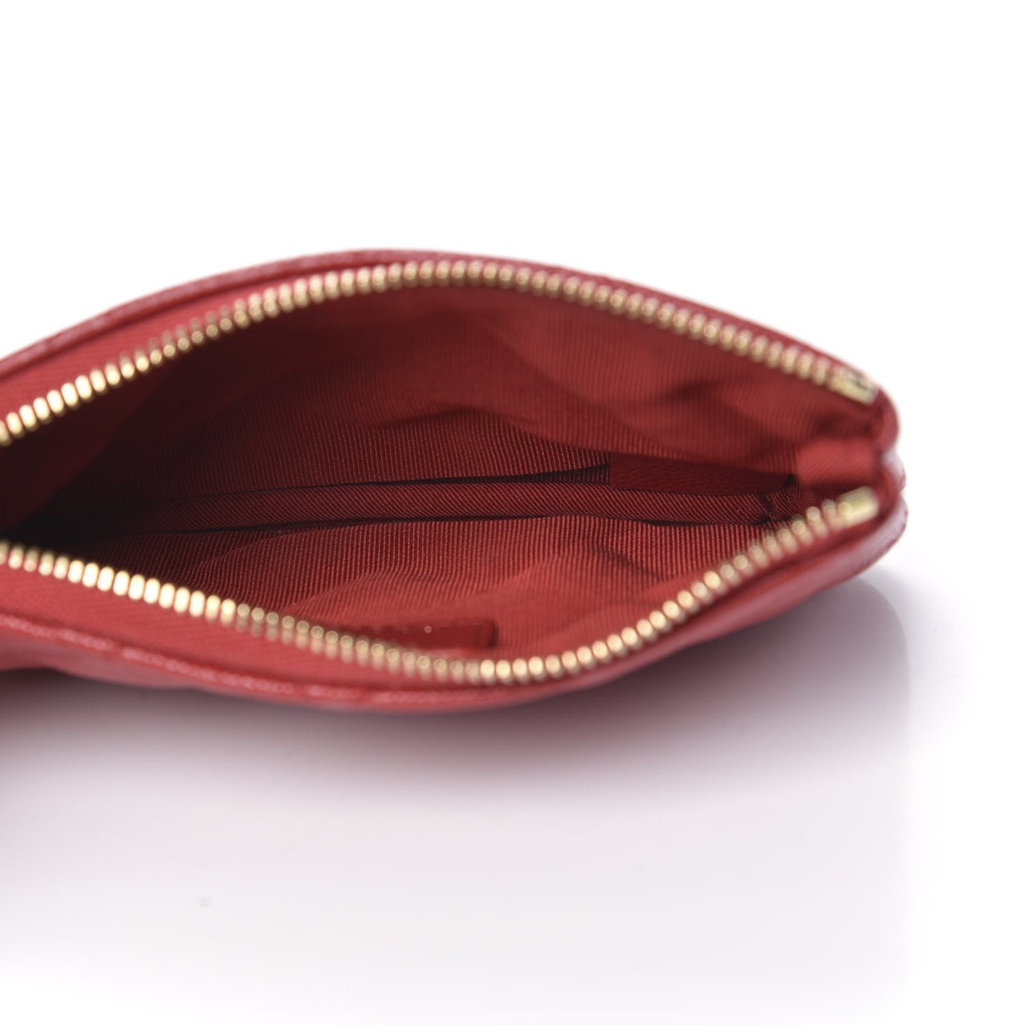 Caviar Quilted Small Cosmetic Case Red