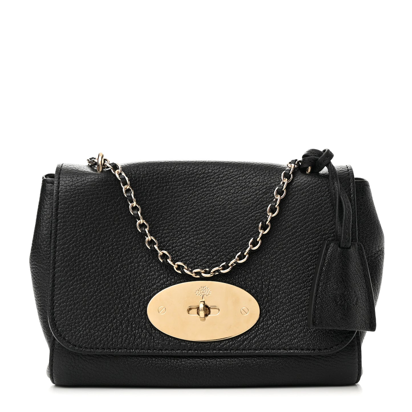 Glossy Goatskin Small Lily Flap Black