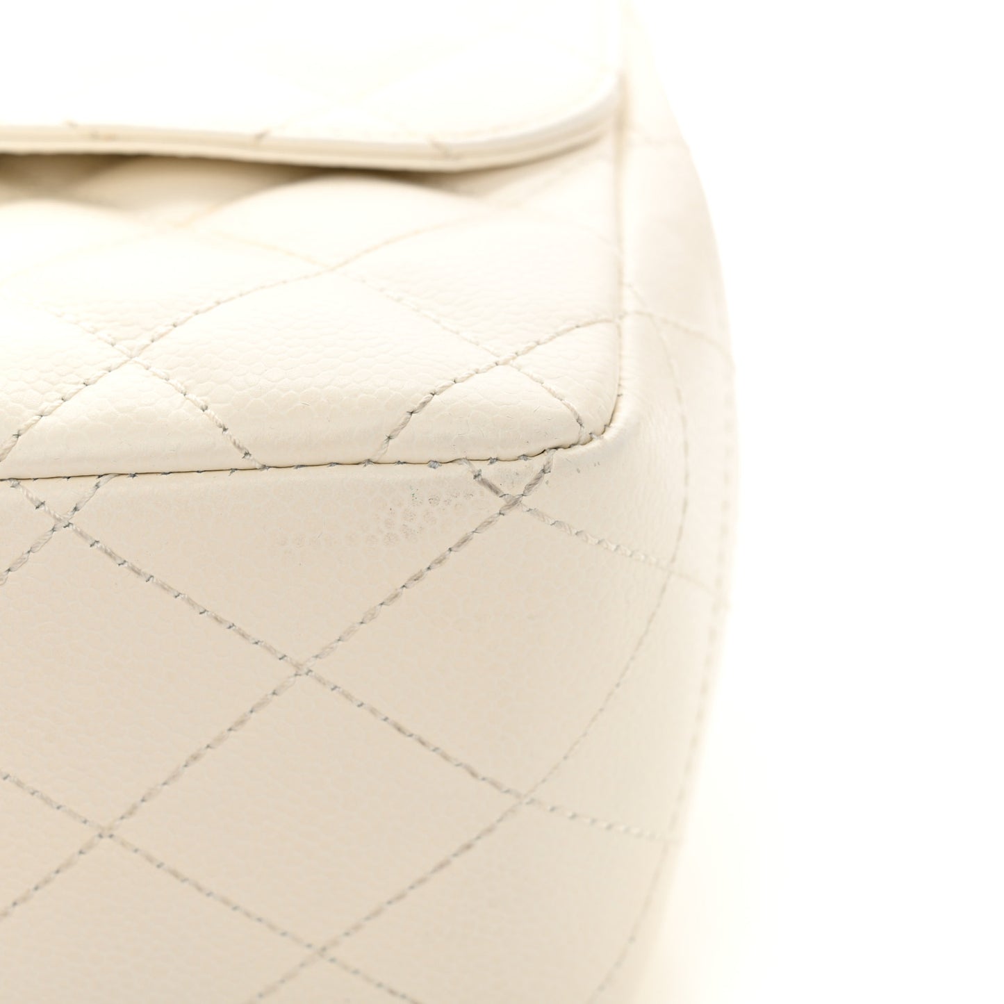 Caviar Quilted Jumbo Single Flap White