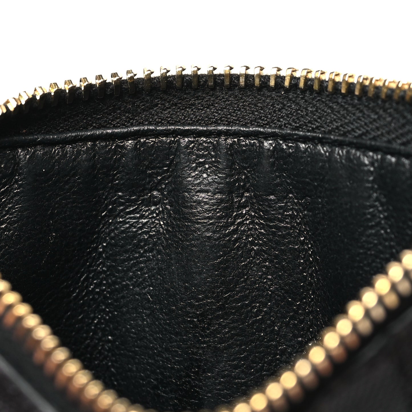 Grain De Poudre Matelasse Chevron Monogram Fragments Zippered Card Case Black