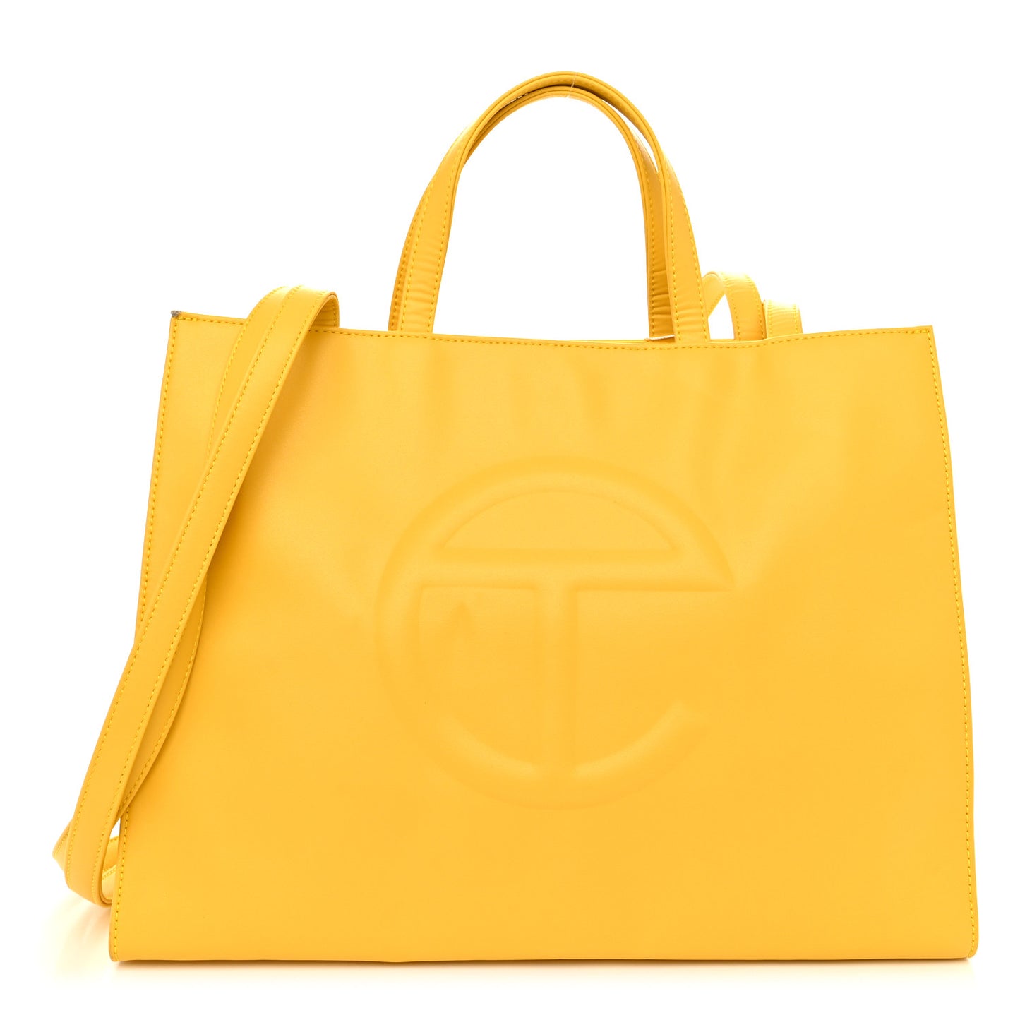Vegan Leather Medium Shopping Bag Yellow