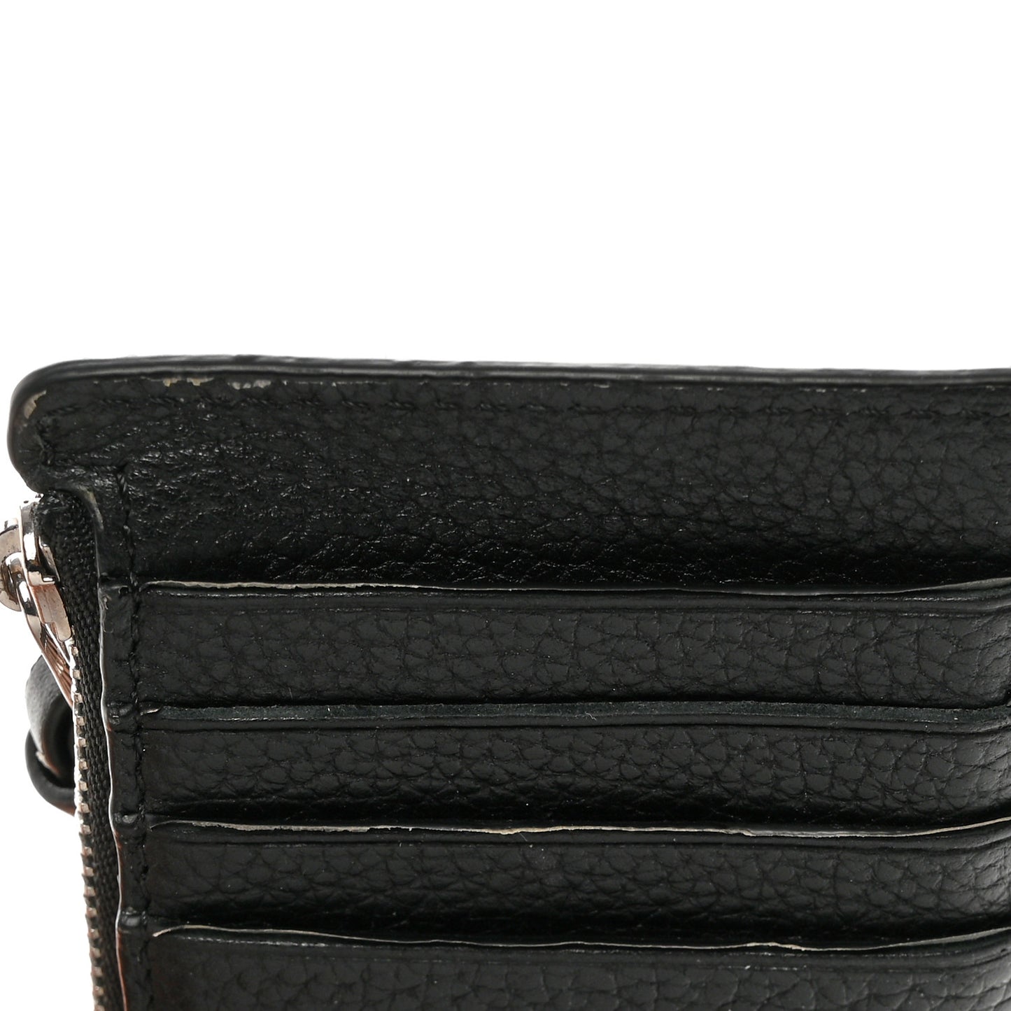 Soft Grained Calfskin Coin Card Holder Black