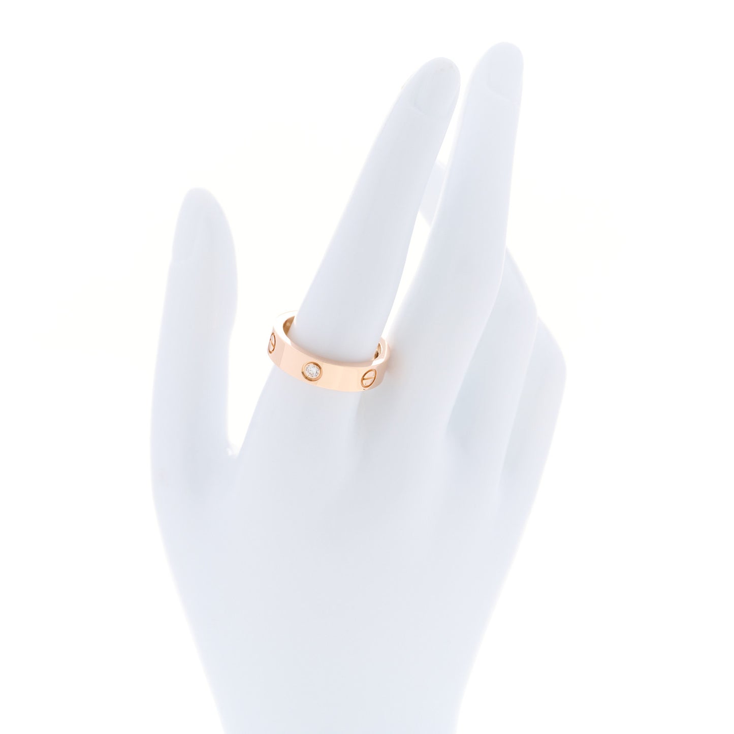 18K Pink Gold 3 Diamond 5.5mm LOVE Ring 62 10