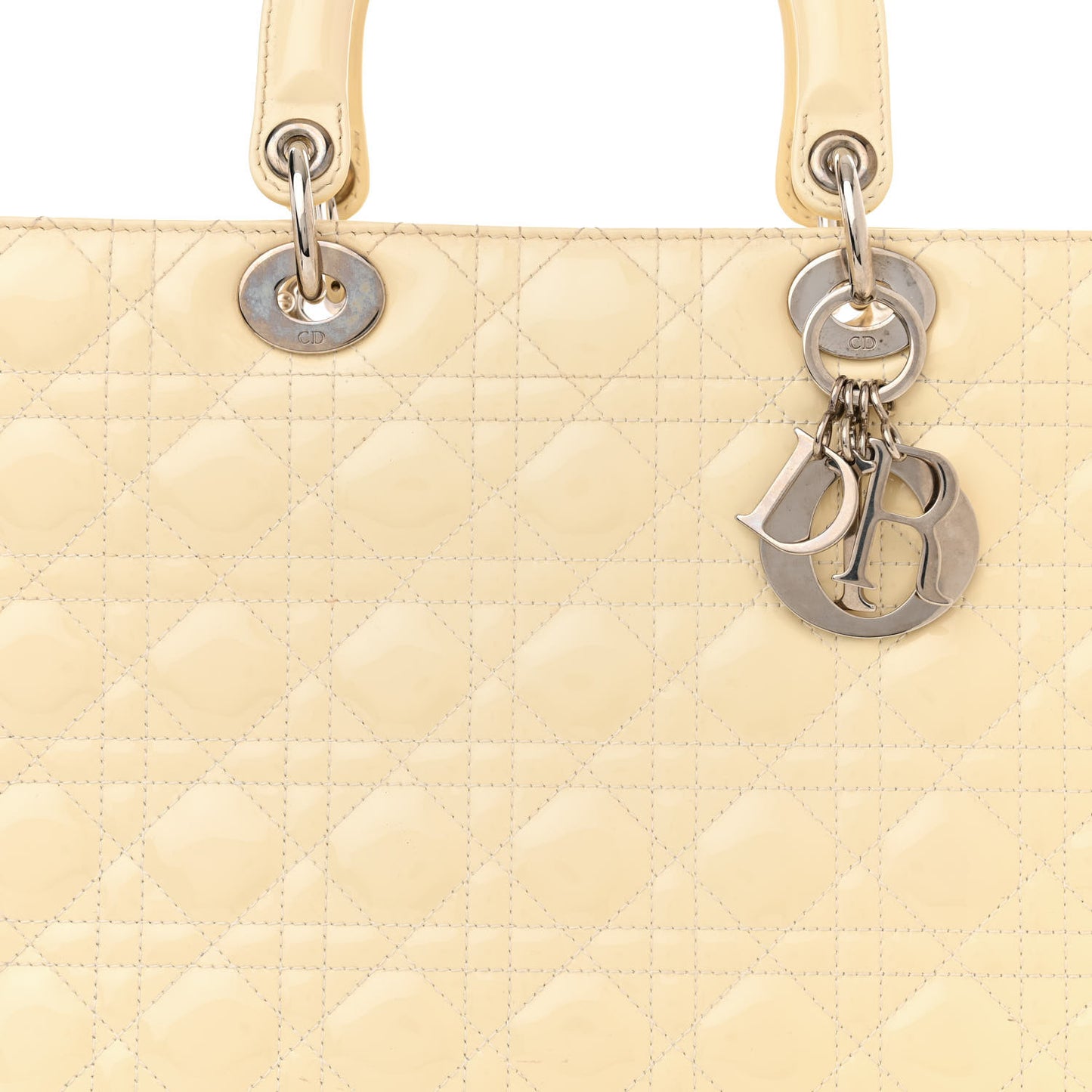 Patent Cannage Large Lady Dior White