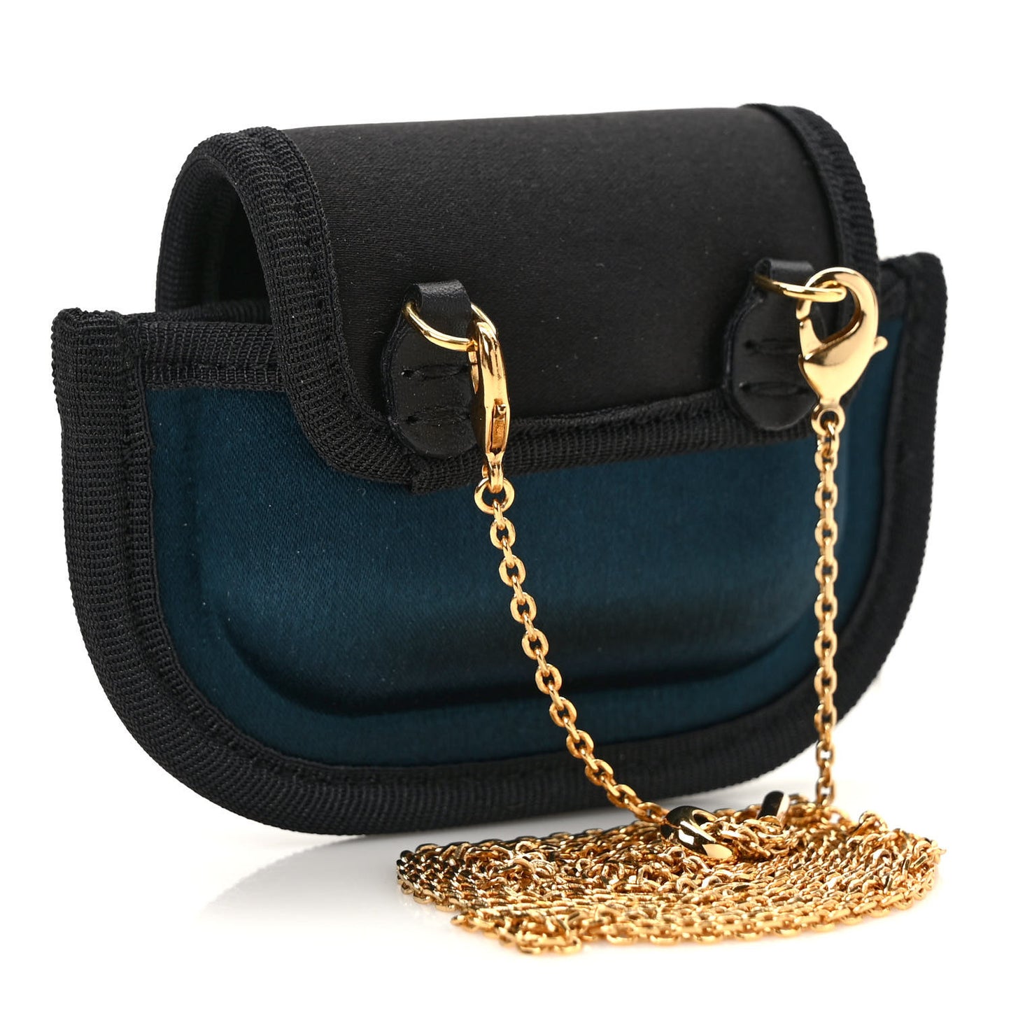 Silk Satin Pico Baguette Charm Blue Velvet Black