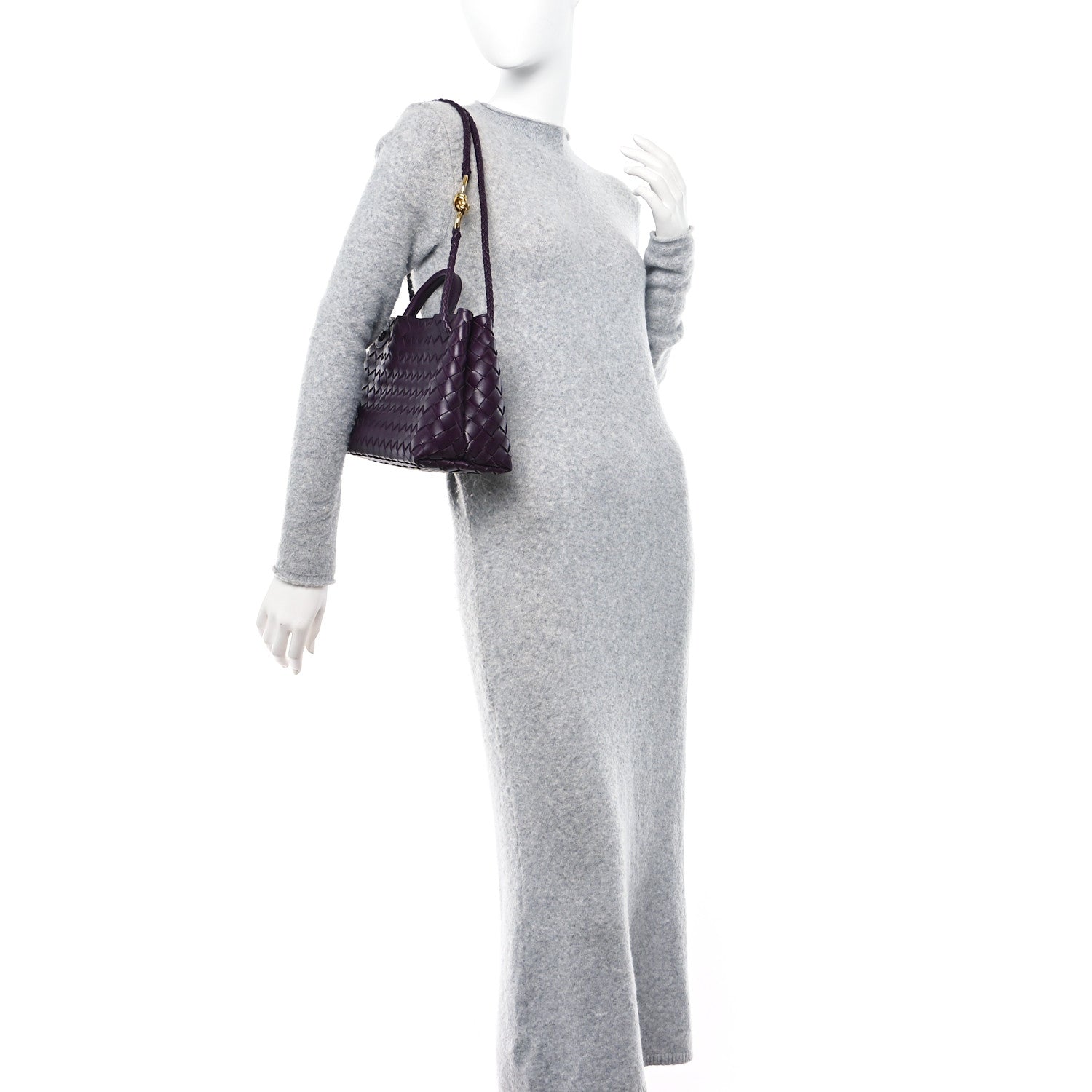 Bottega Veneta Nappa Intrecciato Small East West Andiamo Shoulder Bag Dark Mystic 2 of 10