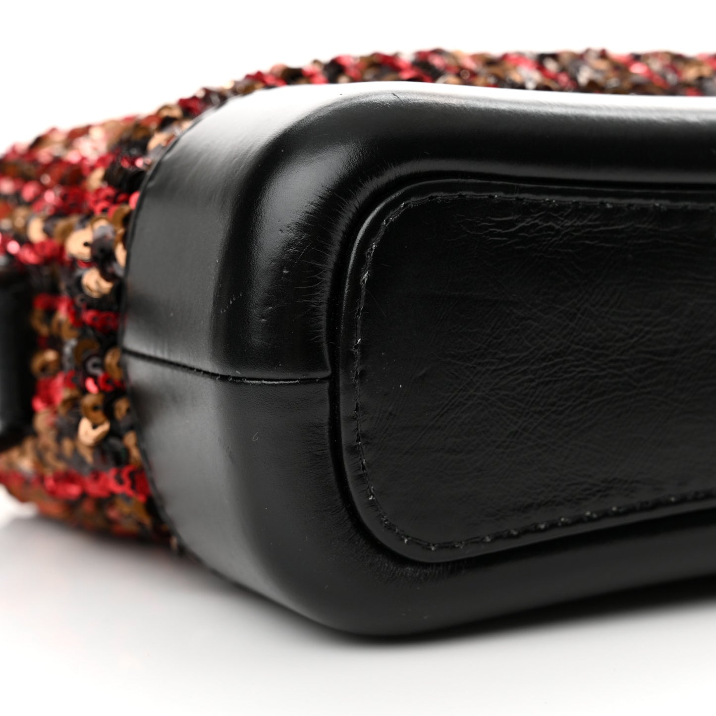 Sequin Calfskin Small Gabrielle Hobo Red Black