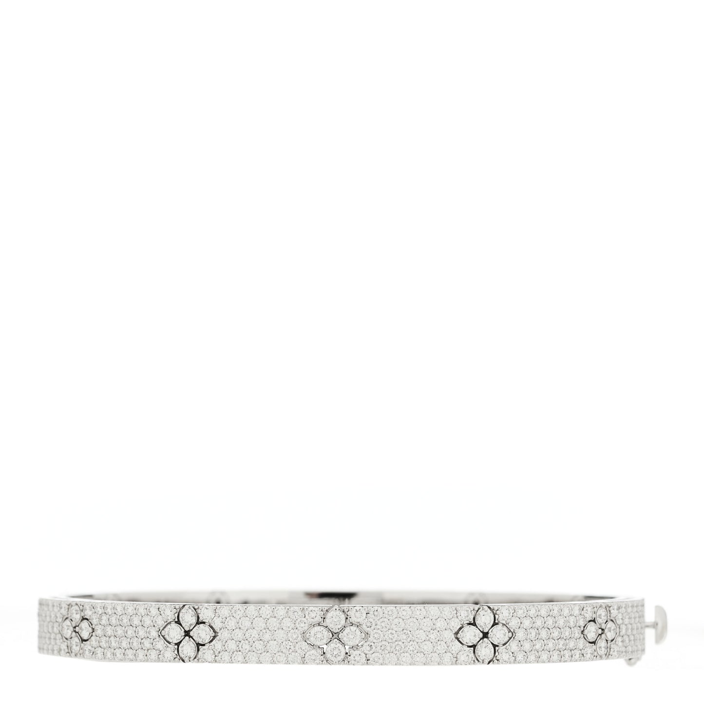 18K White Gold Diamond Love in Verona Pave Bangle Bracelet