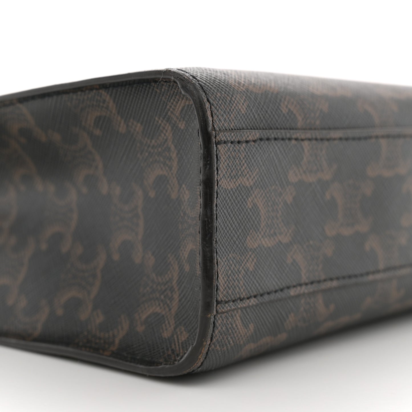 Triomphe Canvas Calfskin Small Vertical Cabas Tan