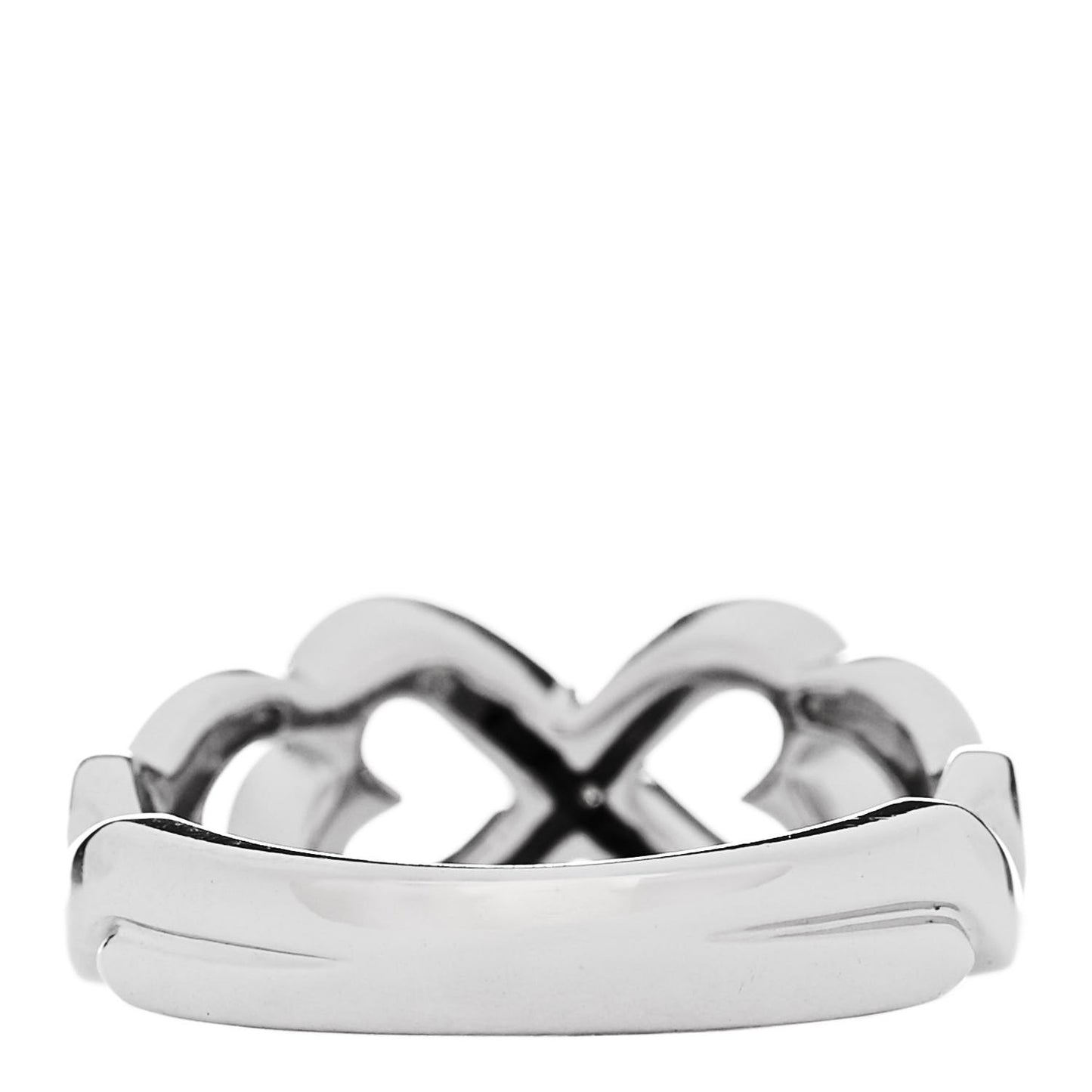 18K White Gold Diamond Paloma Picasso Double Loving Heart Ring 48 4.5