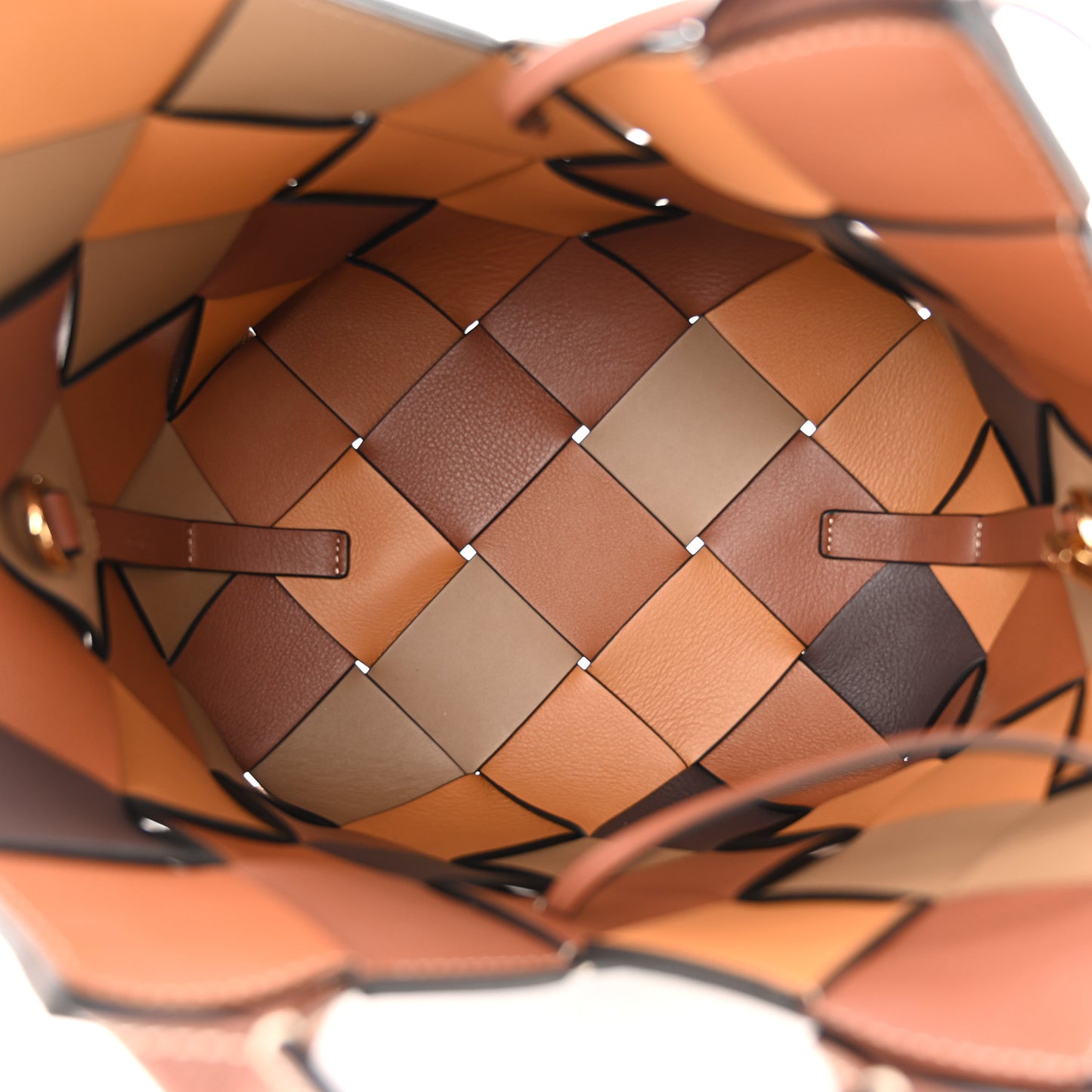 Calfskin Small Woven Basket Surplus Bag Brown