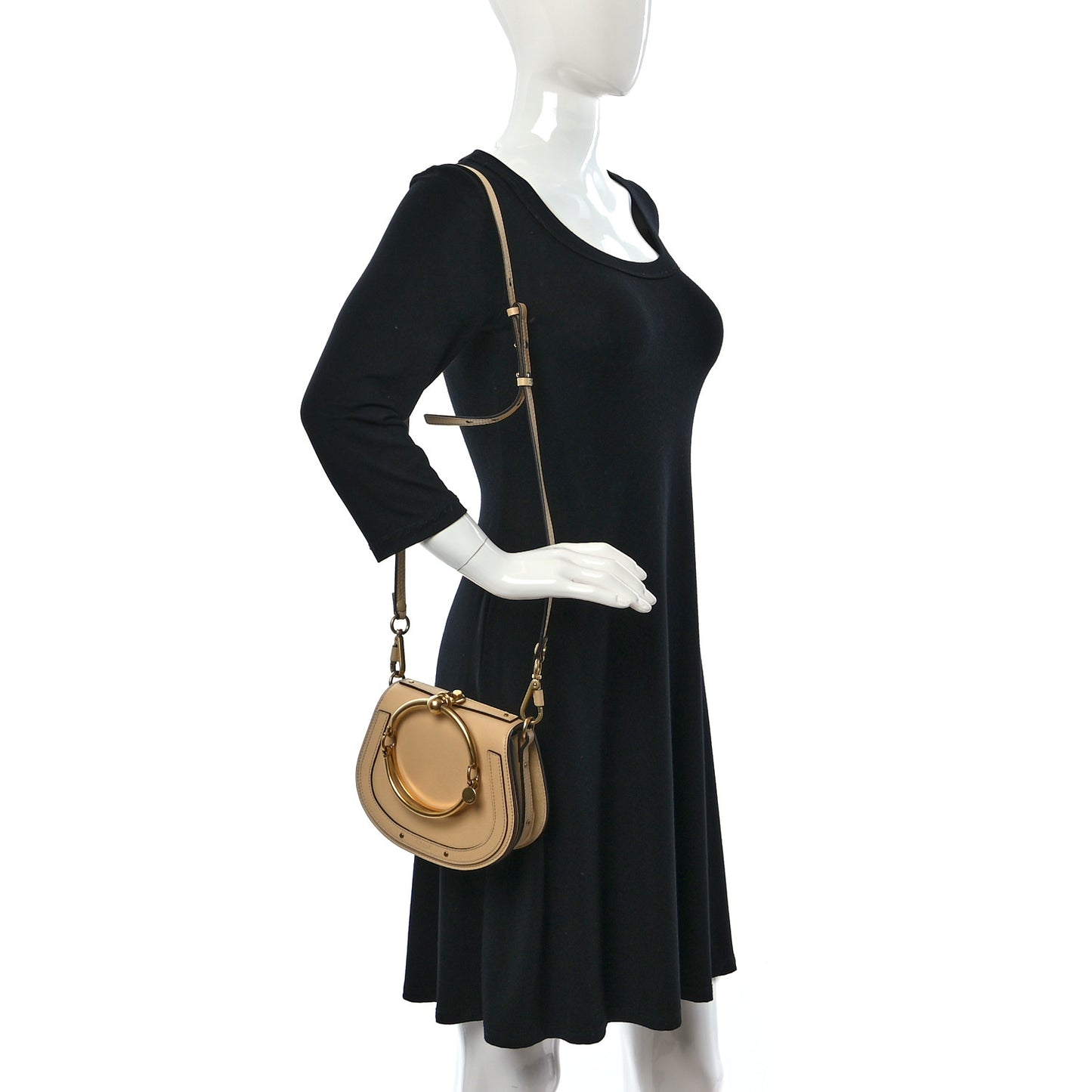 Calfskin Suede Small Nile Bracelet Bag Subtle Yellow