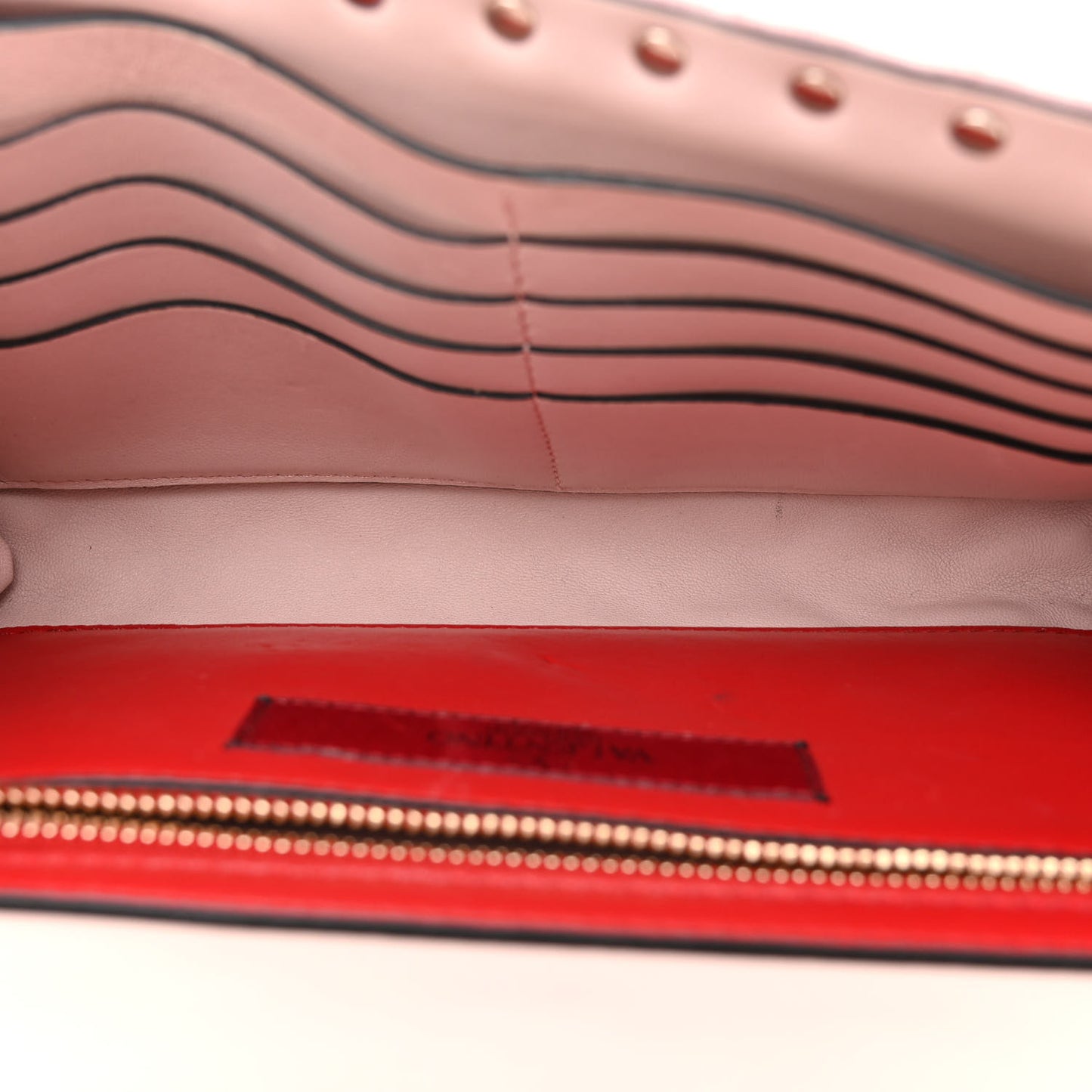 Velvet Rockstud Spike Wallet on Chain Water Rose