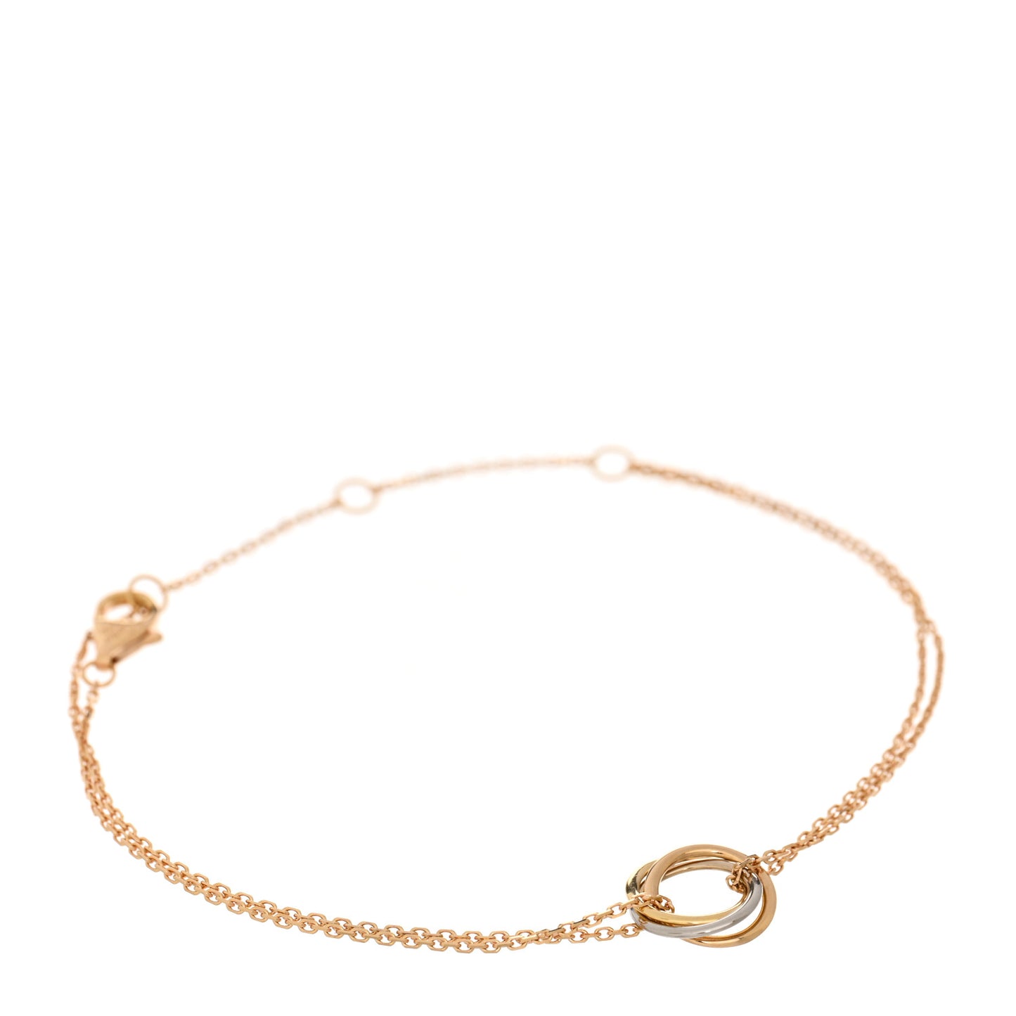 18K Pink Yellow White Gold Trinity Bracelet