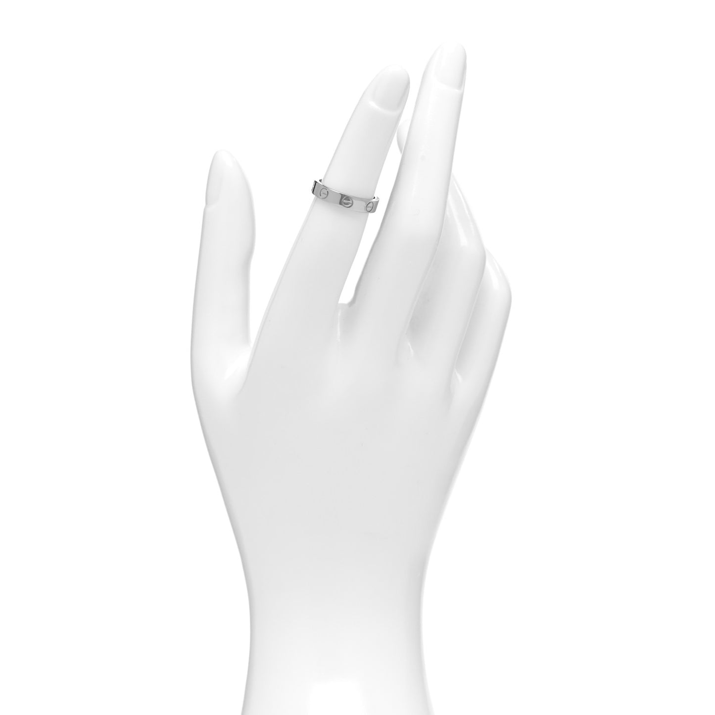 18K White Gold 3.5mm LOVE Wedding Band Ring 48 4.5