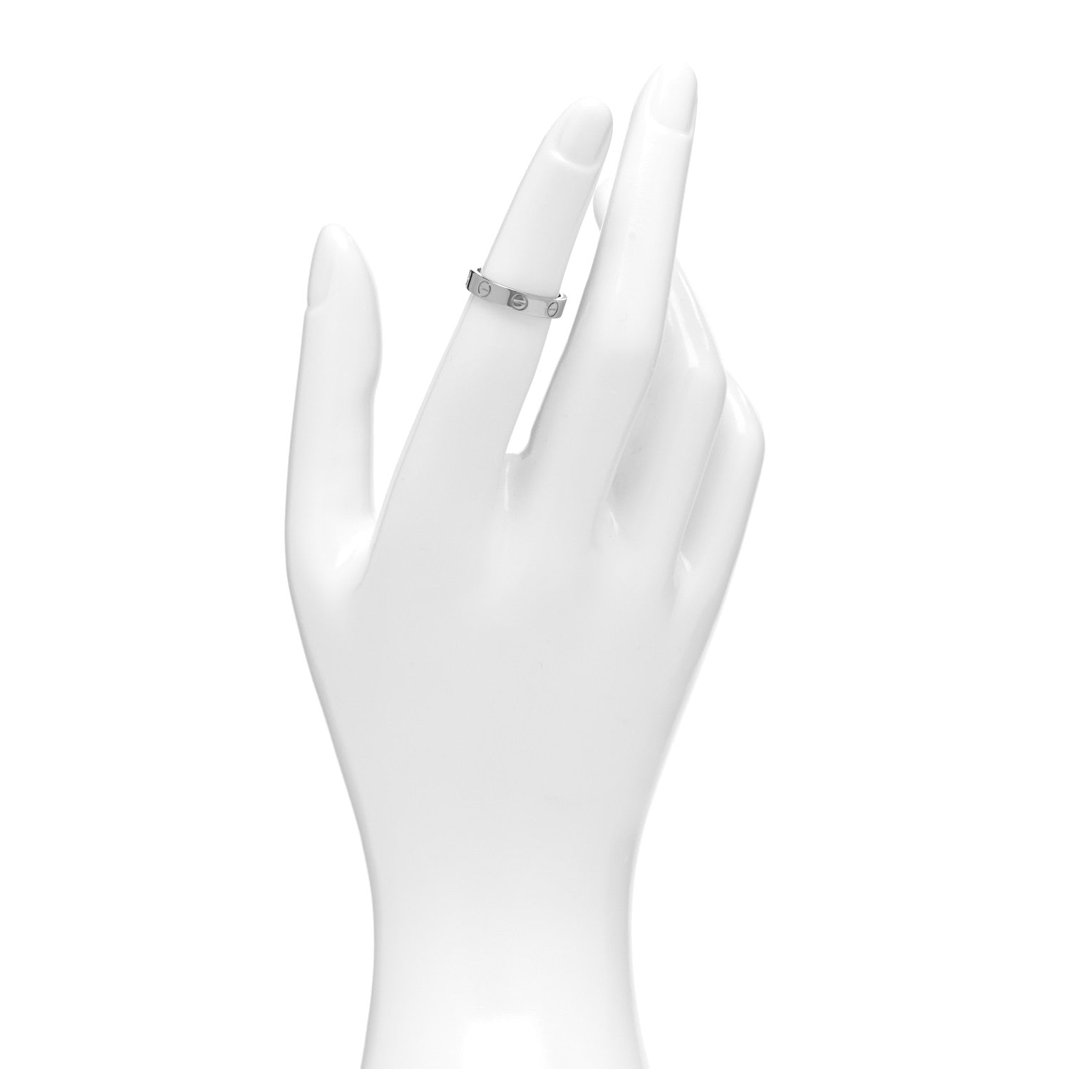 Cartier 18K White Gold 3.5mm LOVE Wedding Band Ring 48 4.5 3 of 10