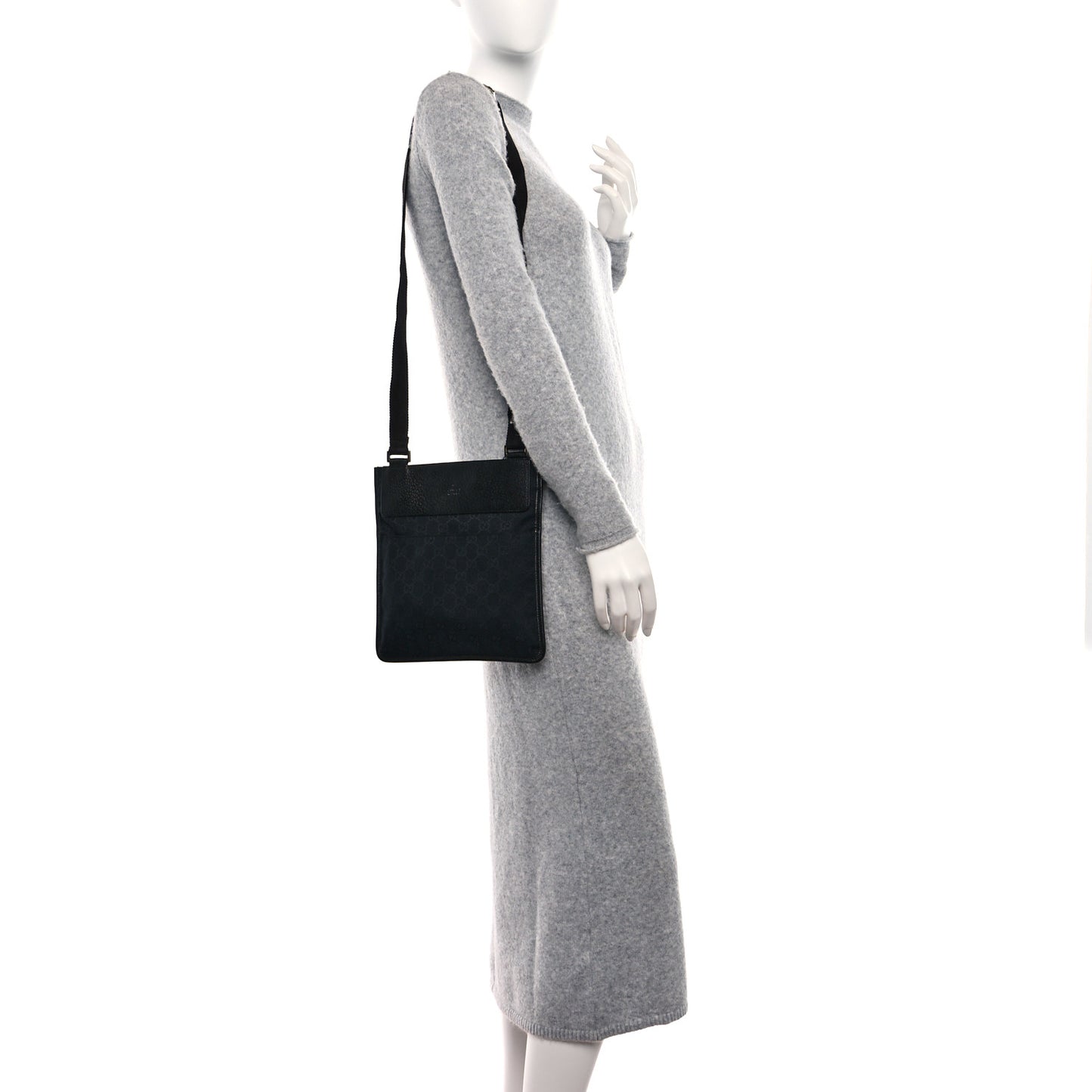 GG Monogram Messenger Crossbody Bag Black