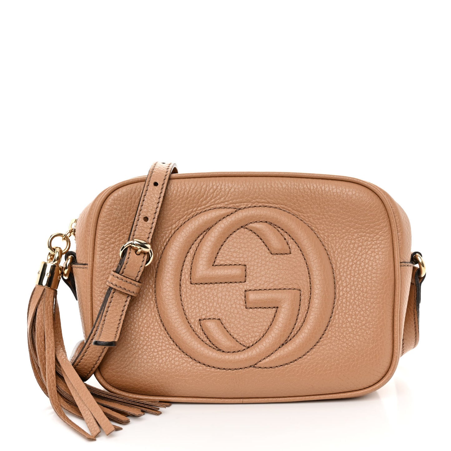 Pebbled Calfskin Small Soho Disco Bag Camelia