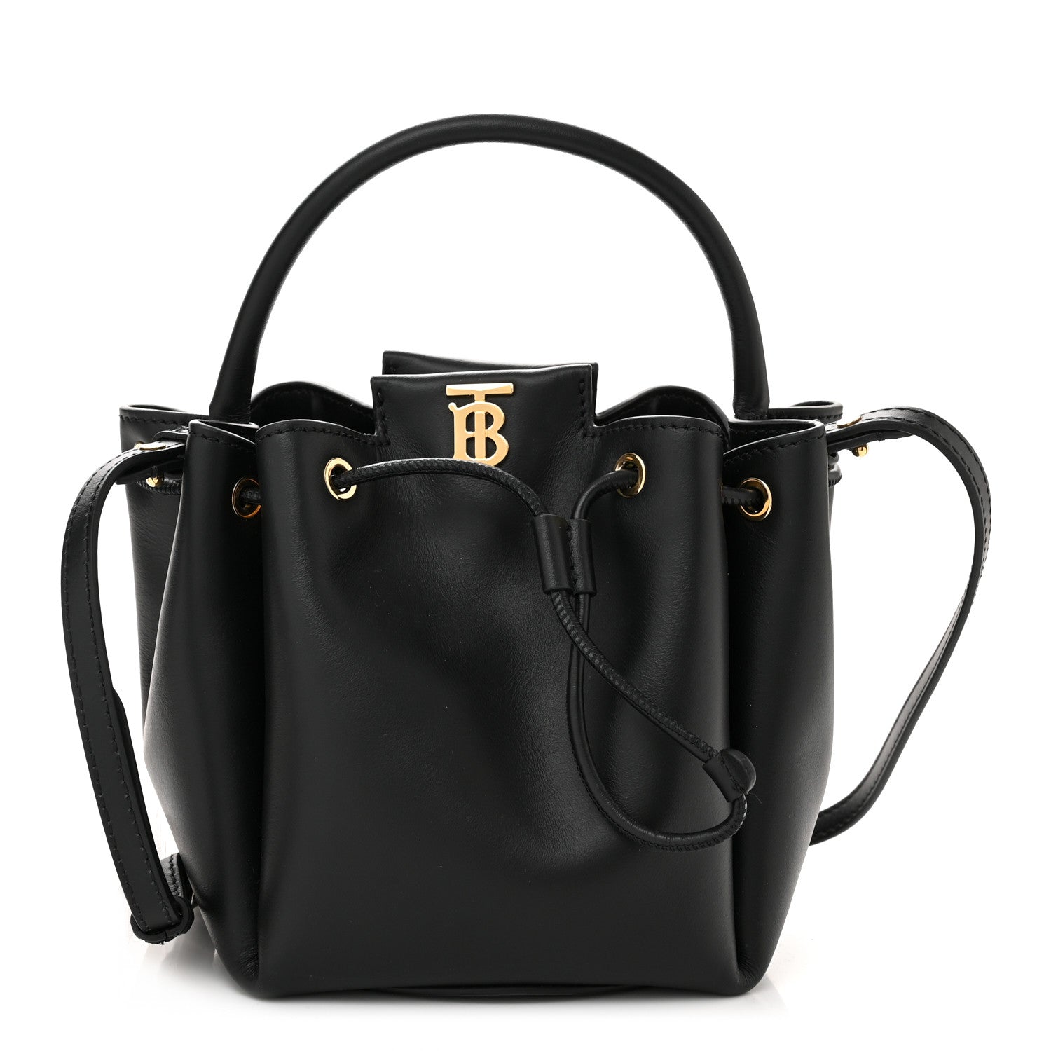 Burberry Calfskin Monogram Motif TB Bucket Black 1 of 9