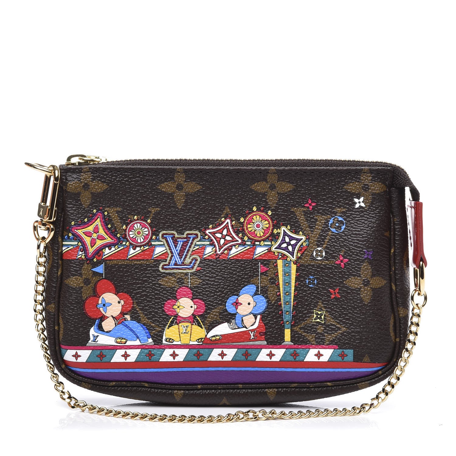 Louis Vuitton Monogram 2020 Christmas Animation Bumper Cars Mini Pochette Accessories Coquelicot 1 of 9