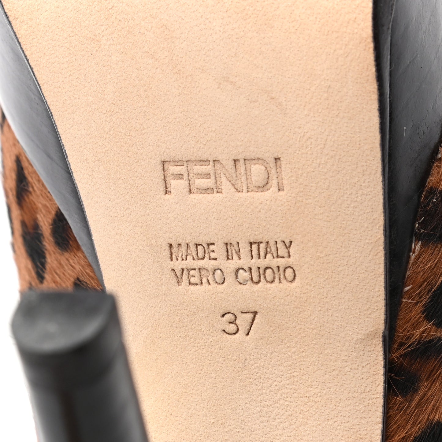 Calf Hair Cavallino Leopard Print Decollete Pumps 37 Naturale