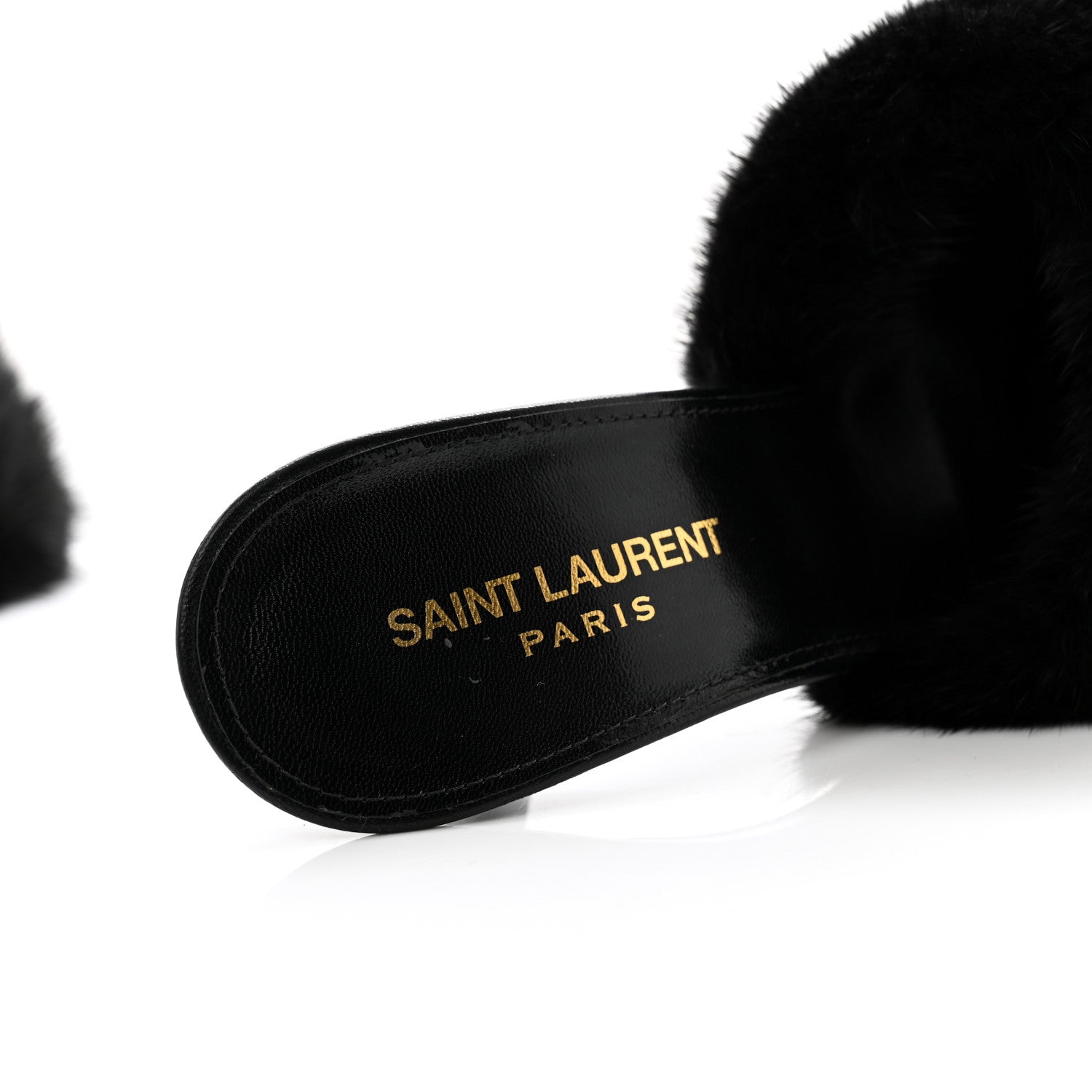 Saint Laurent Mink Calfskin Roy Mule Sandals 39 Black 11 of 19