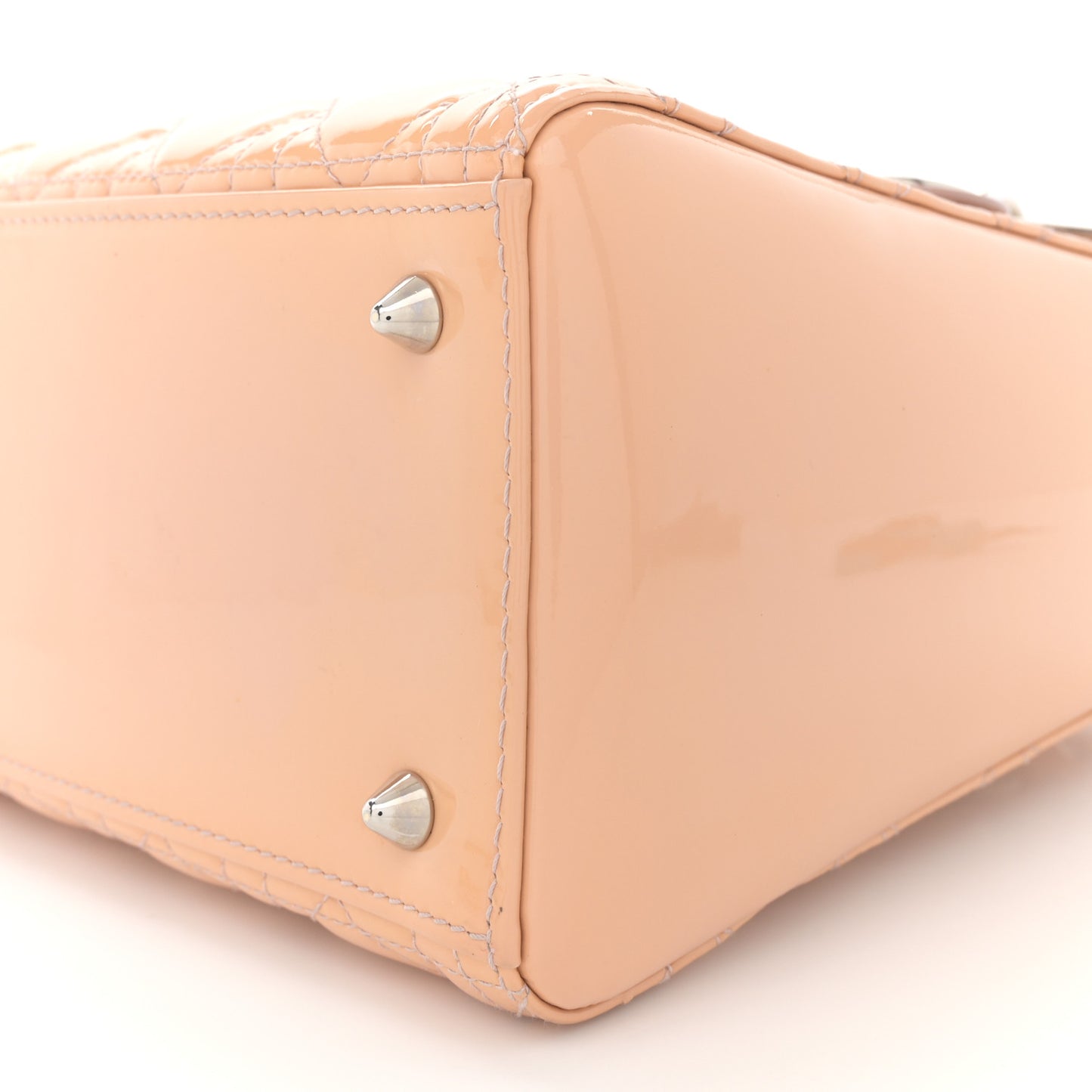 Patent Cannage Medium Lady Dior Rose Clair