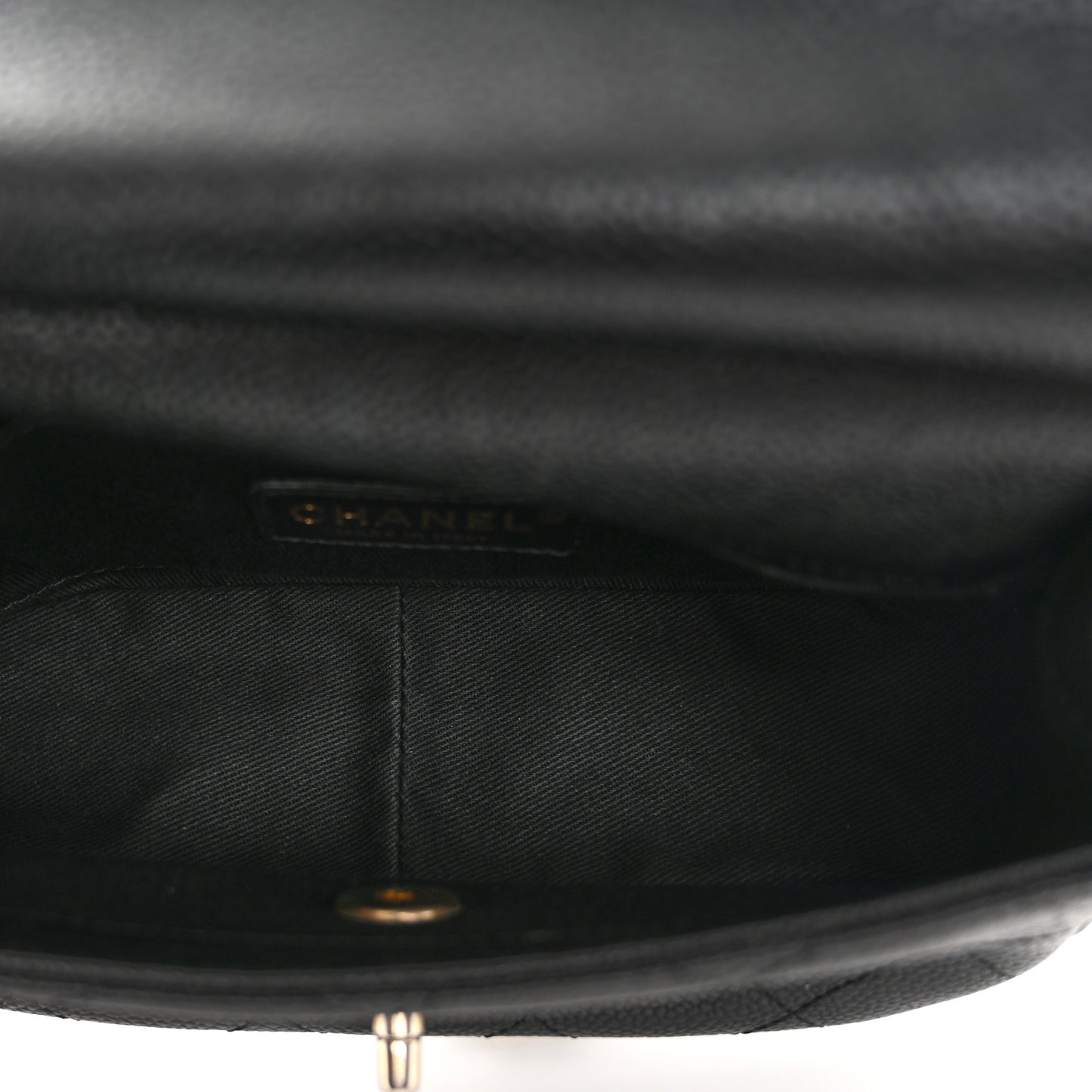 Caviar Quilted Mini Top Handle Flap Black