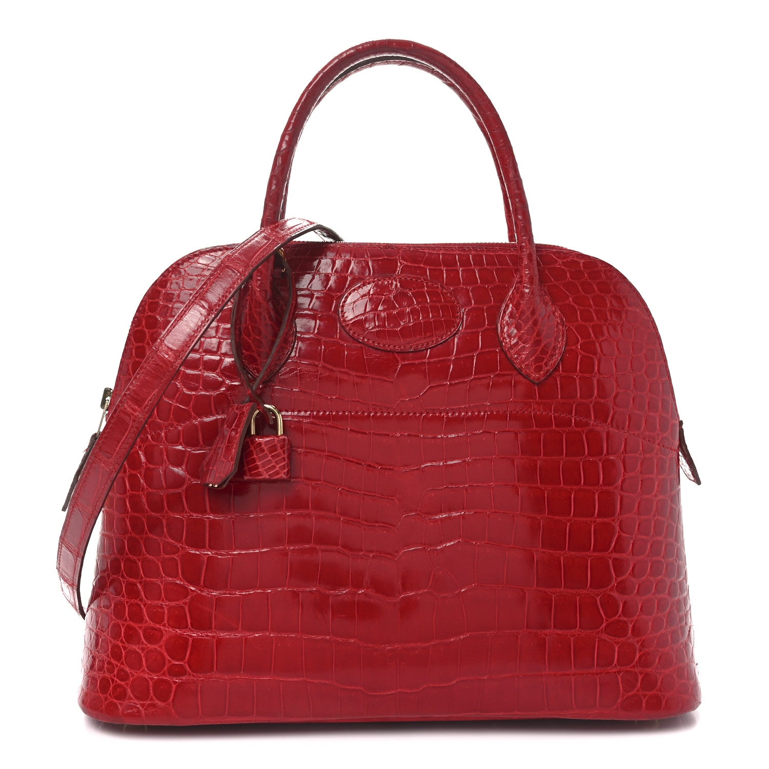 Hermes Shiny Porosus Crocodile Bolide 31 Rouge Vif 1733193
