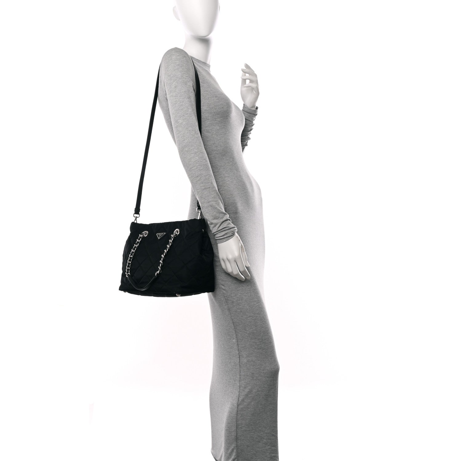 Prada Nylon Tessuto Impuntu Quilted Tote Black 2 of 10