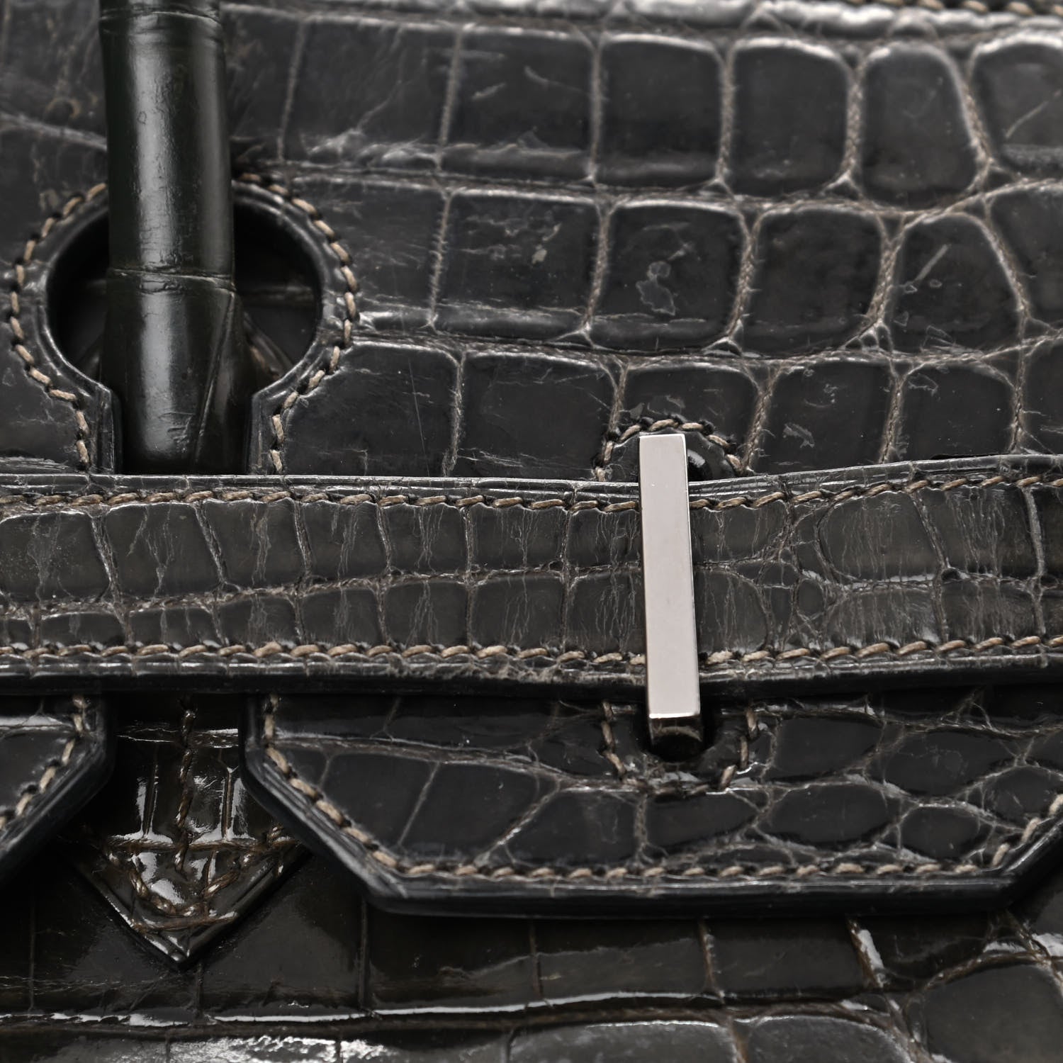 Hermes Shiny Niloticus Crocodile Birkin 30 Graphite 14 of 18