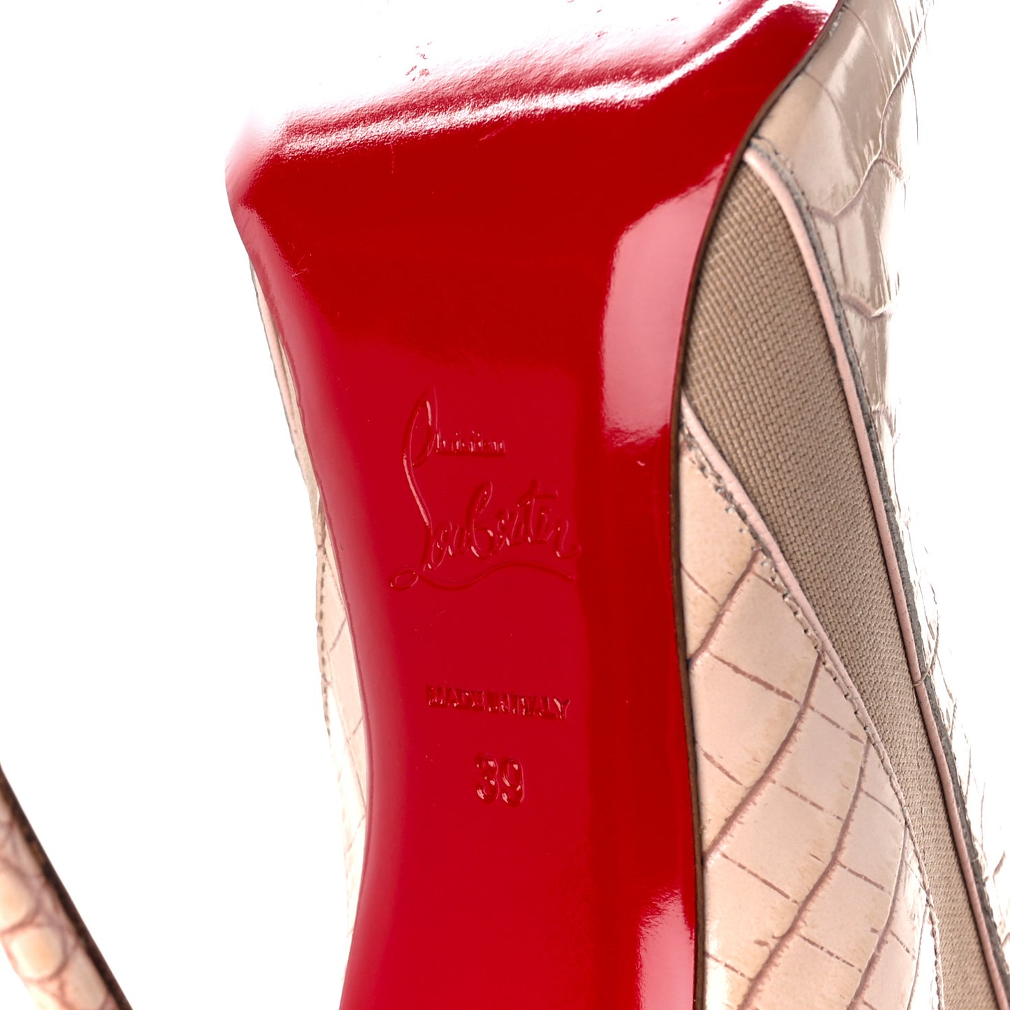Calfskin Crocodile Embossed Chelsea Chick 100 Stiletto Boots 39 Leche