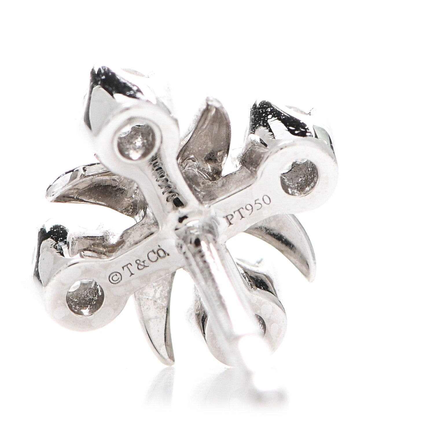 Tiffany Platinum Diamond Schlumberger Lynn Earrings 5 of 5