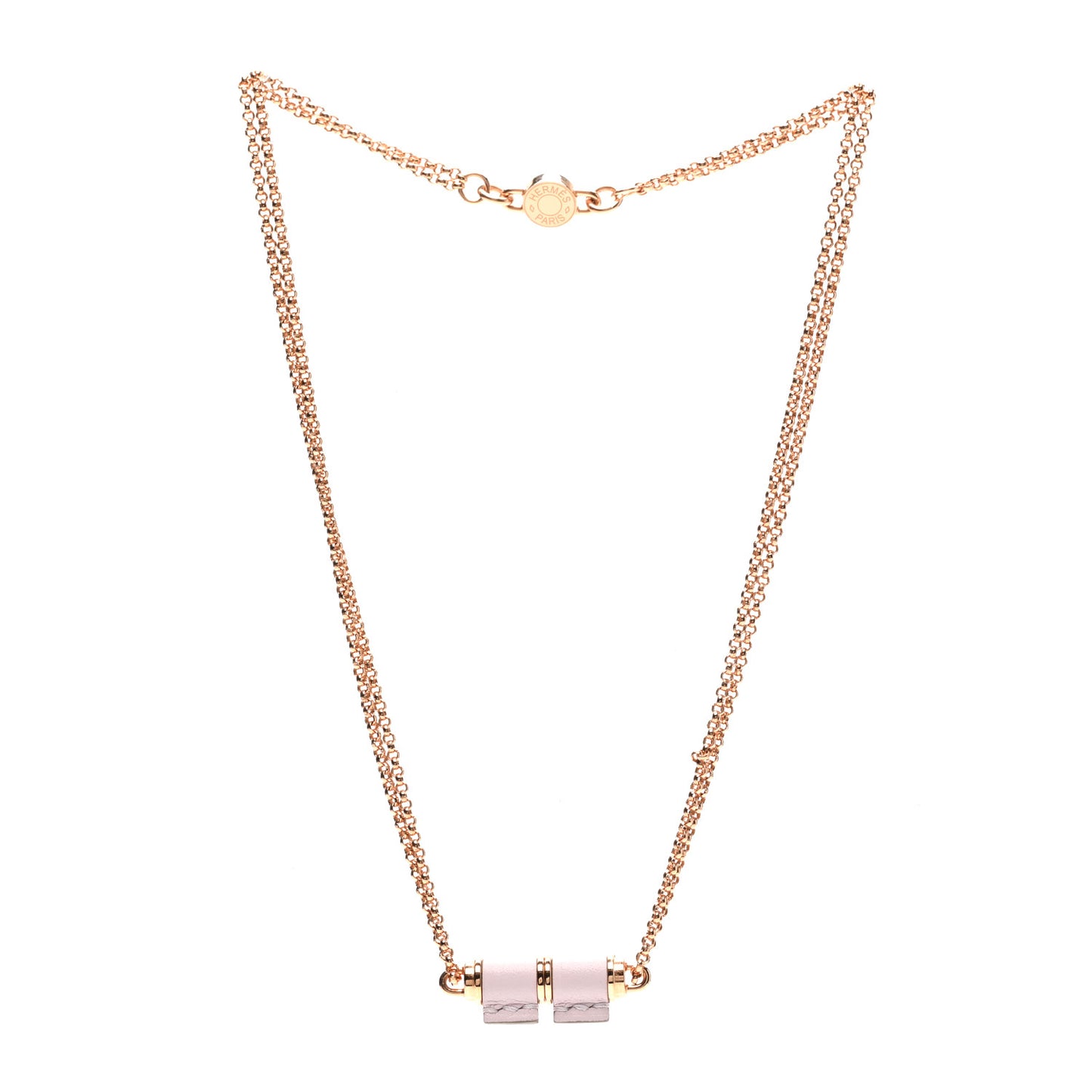 Swift Rose Gold Charniere Pendant Necklace Mauve Pale