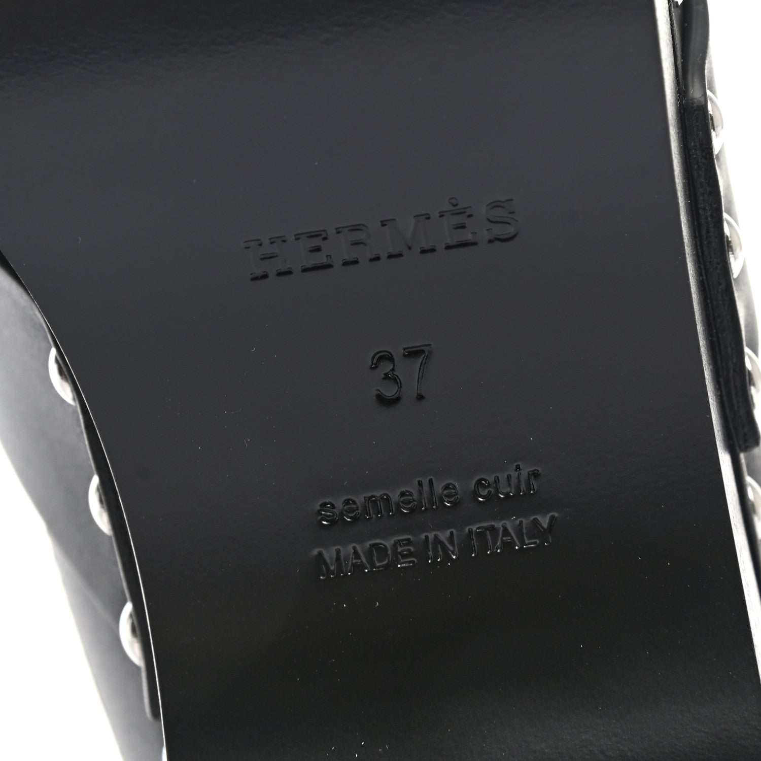 Hermes Calfskin Calya Mules 37 Black 6 of 9