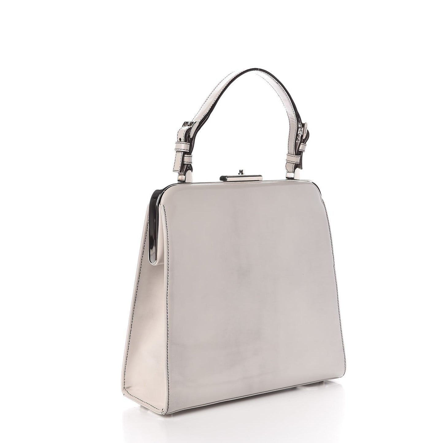 Spazzolato Logo Print Framed Bag Quarzo