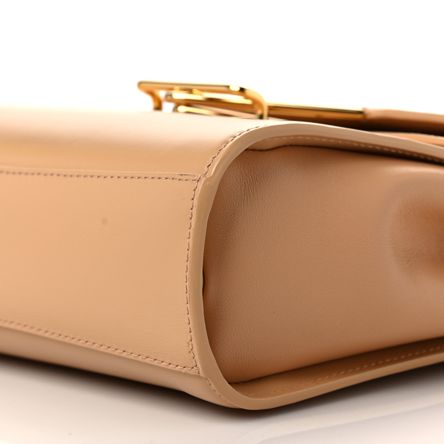 Bottega Veneta Box Calfskin Nappa Clip Bag Almond Gold 8 of 8