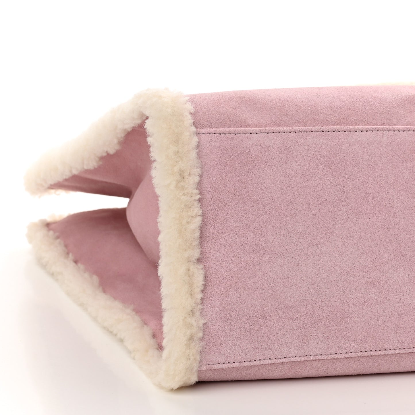 X UGG Suede Shearling Large Shopping Bag Pink
