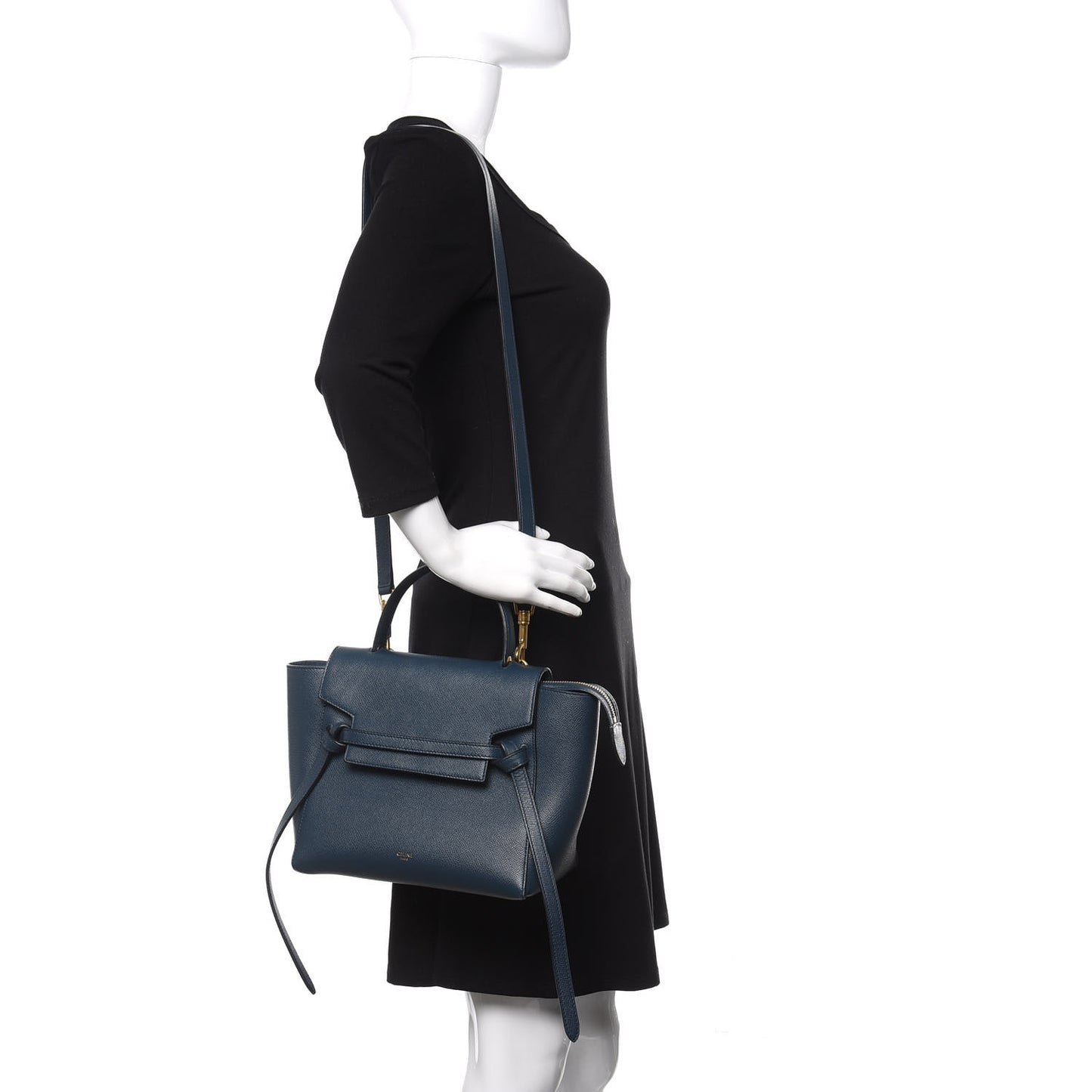 Baby Grained Calfskin Micro Belt Bag Abyss Blue