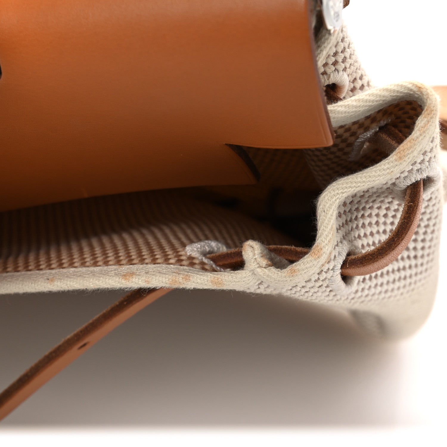 Hermes Toile Vache Calfskin Herbag 30 PM Backpack Natural 14 of 15
