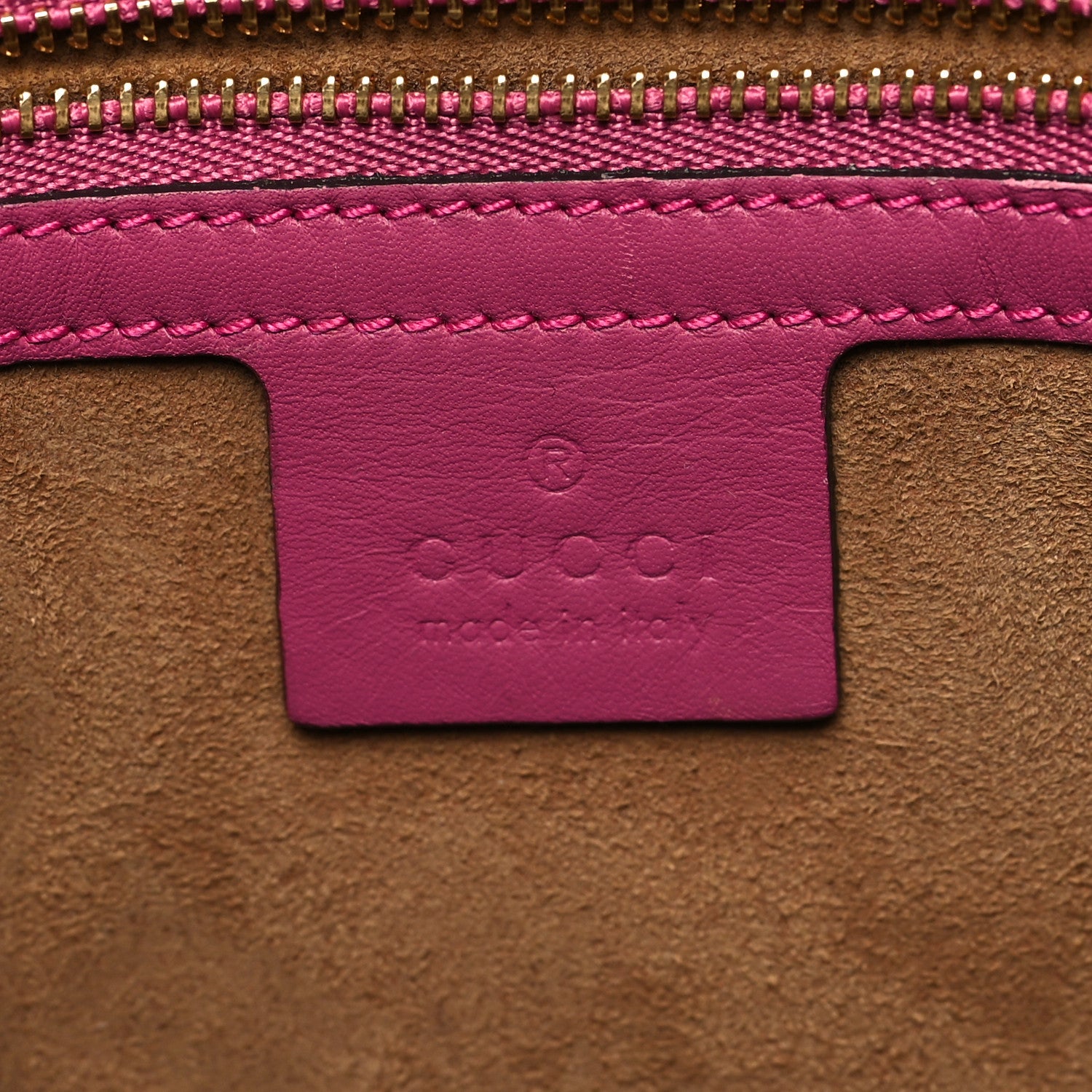 Gucci GG Supreme Monogram Medium Zippered Bucket Tote Beige Hibiscus Red New Rosette 6 of 11