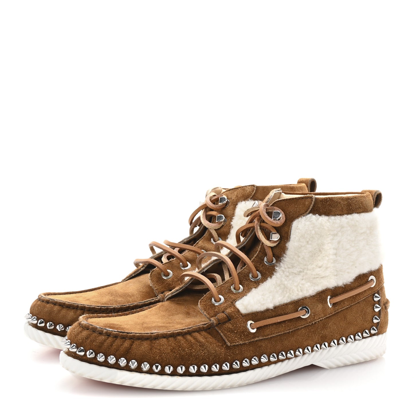 Suede Shearling Studded Toronto Flat Sneakers 40.5 Nounours