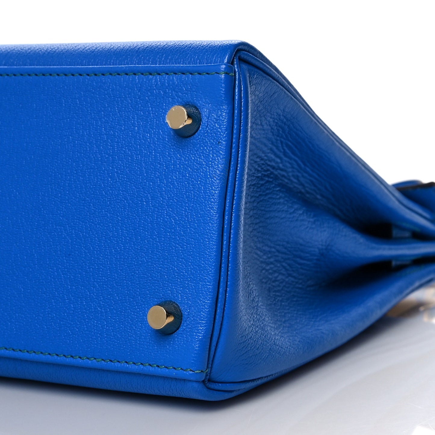 Chevre Mysore Horseshoe Kelly Retourne 28 Bleu Hydra Bleu Paon