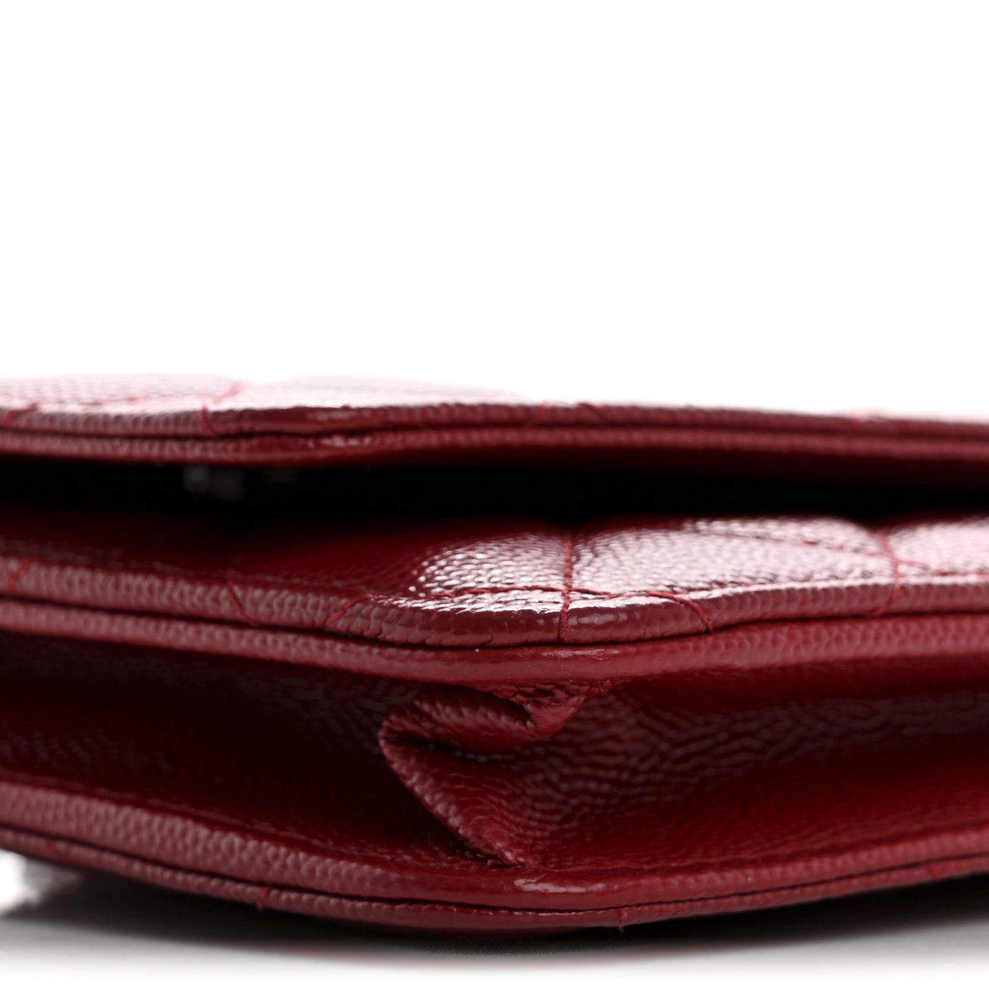 Caviar Quilted Wallet on Chain WOC Red