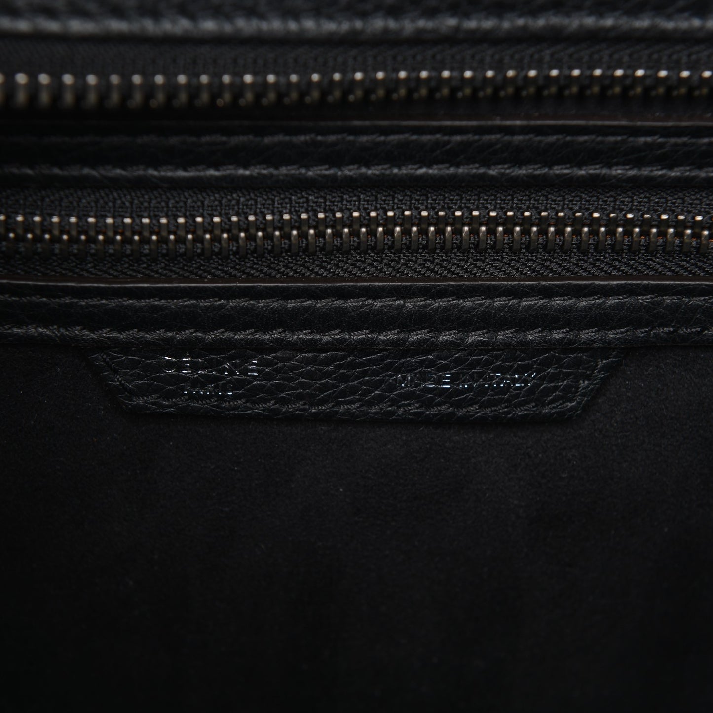 Drummed Calfskin Micro Luggage Black