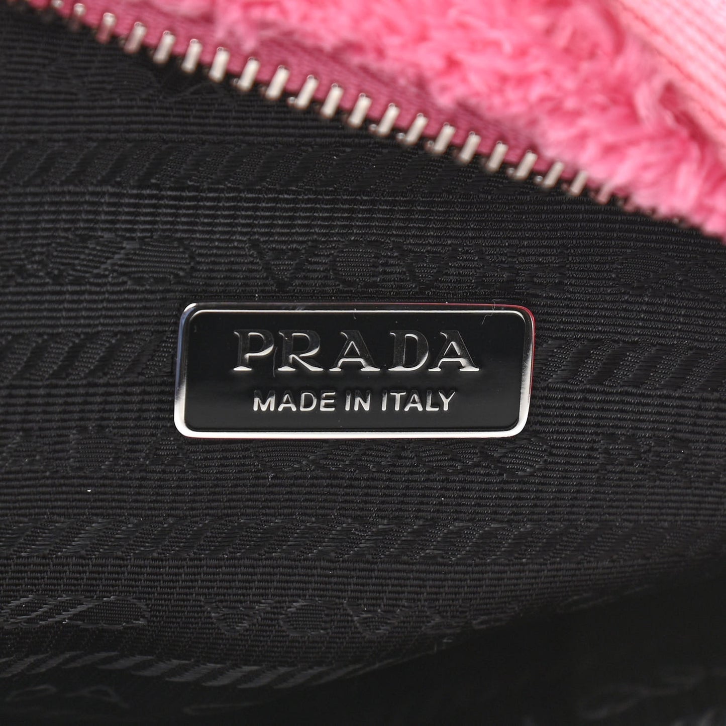 Terry Cloth Mini Re-Edition 2000 Bag Petalo Black